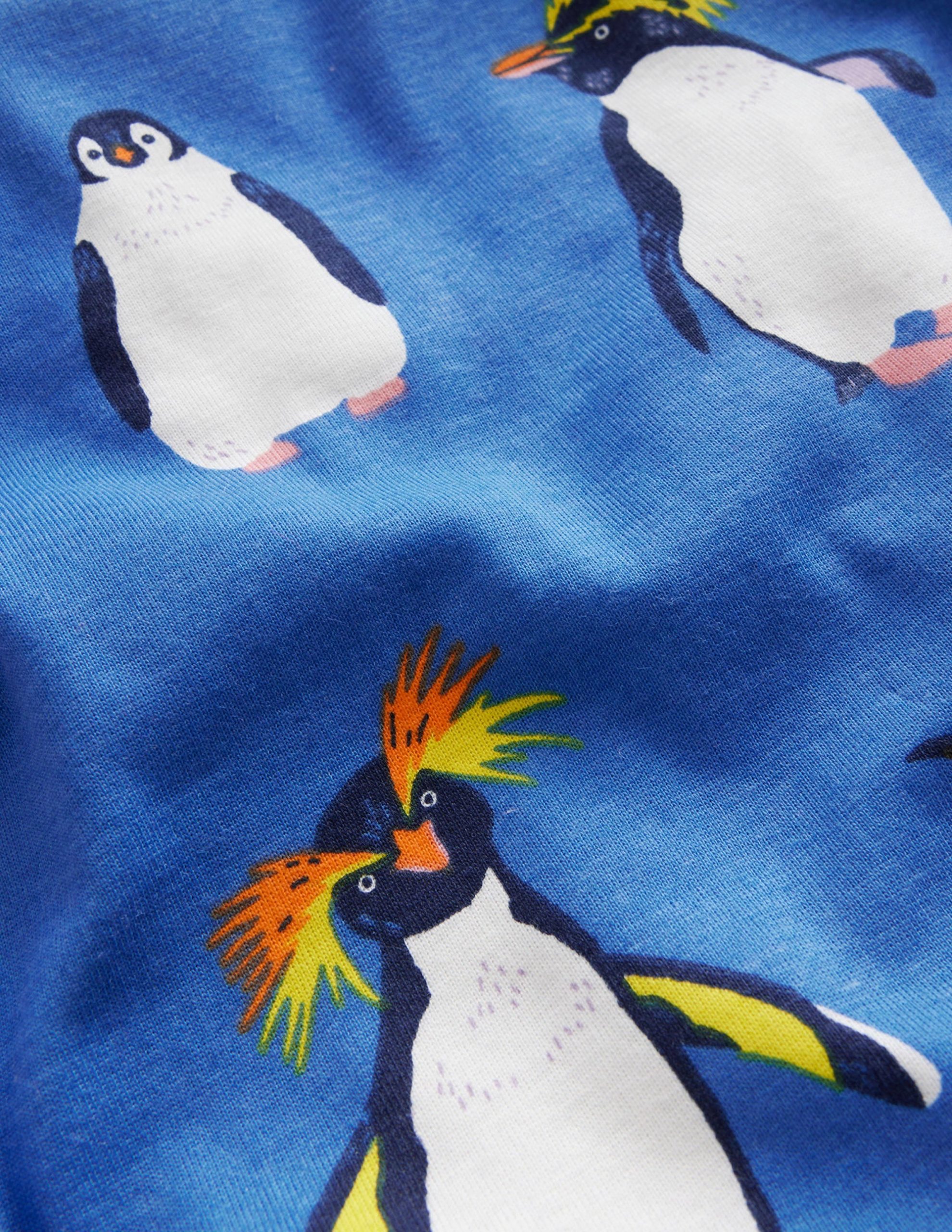 Snug Long John Pajamas-Blue Penguins - Image 4