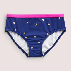 Patterned Bikini Bottoms-Harmony Blue Gold Spot