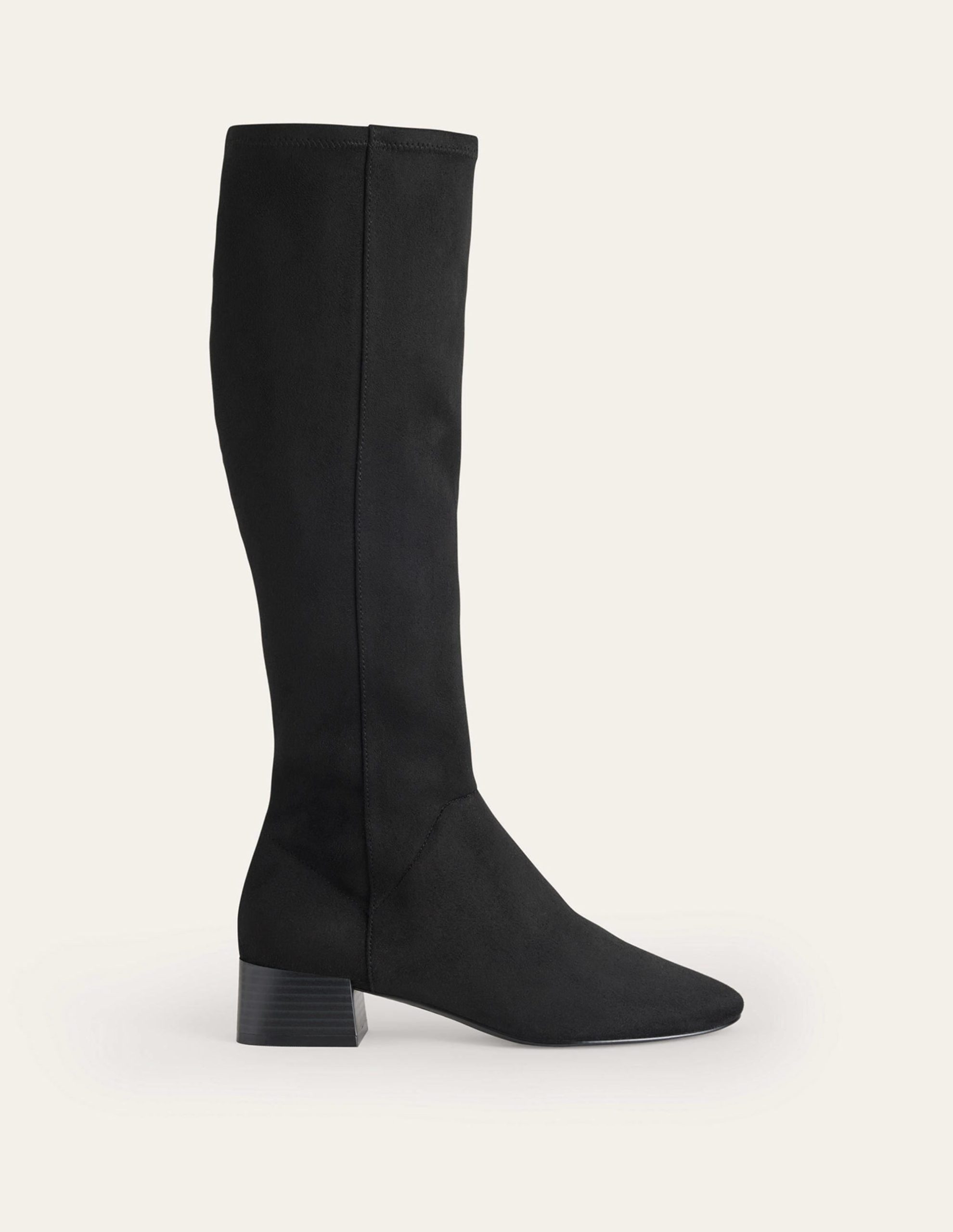 Cara Flat Stretch Knee Boots-Black - Image 2