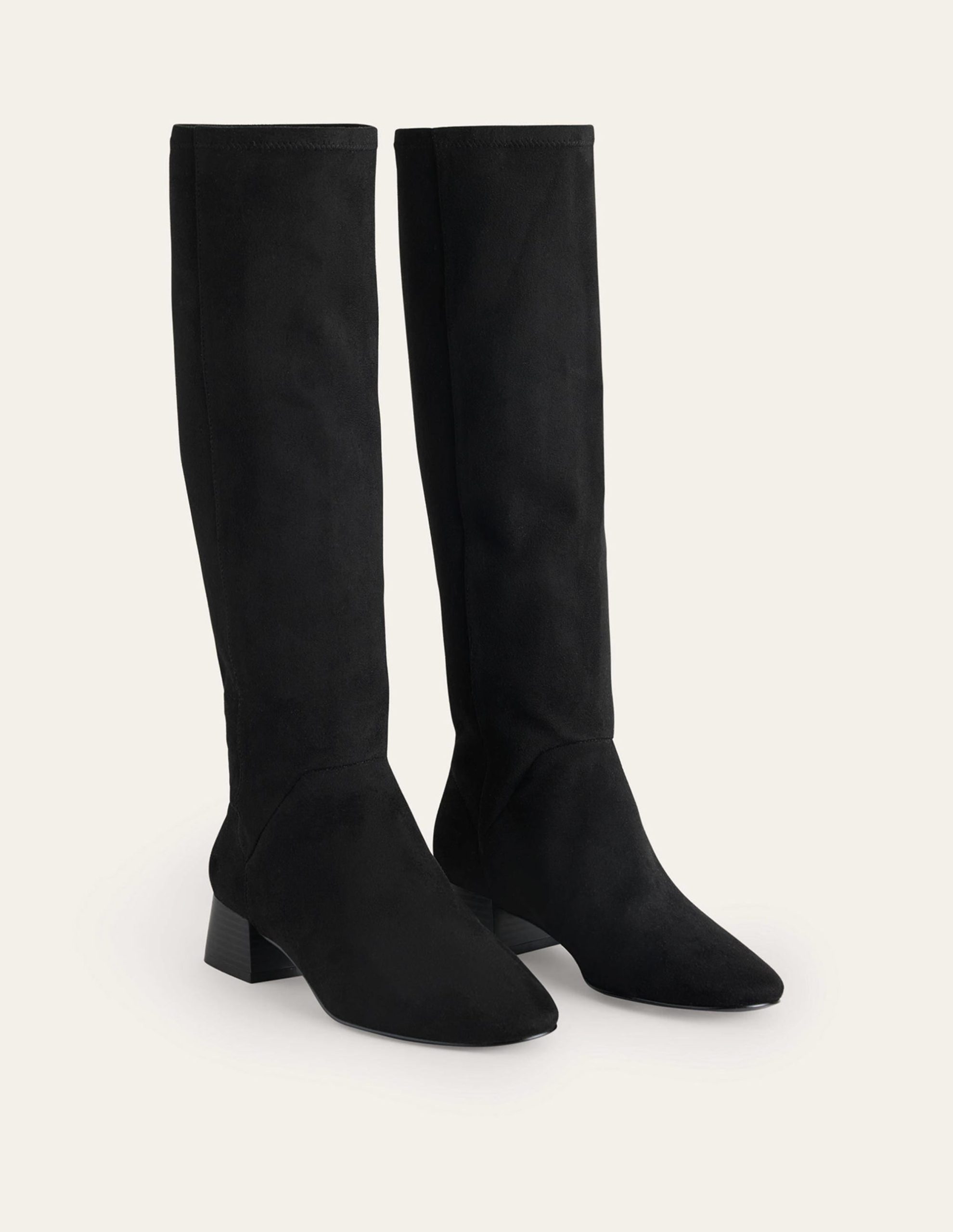 Cara Flat Stretch Knee Boots-Black - Image 3