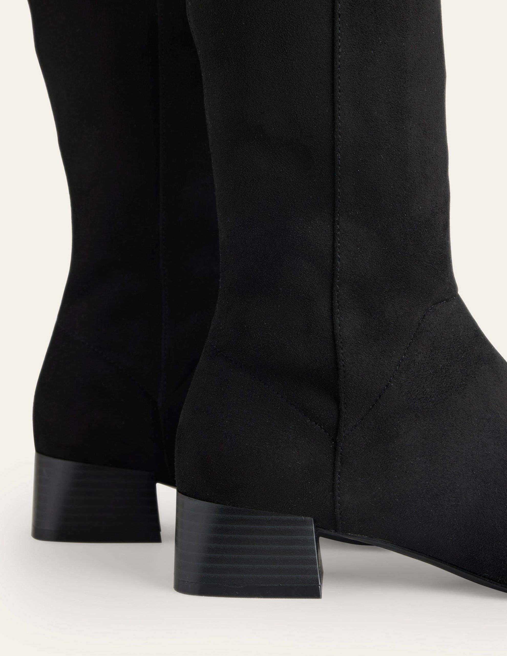 Cara Flat Stretch Knee Boots-Black - Image 4
