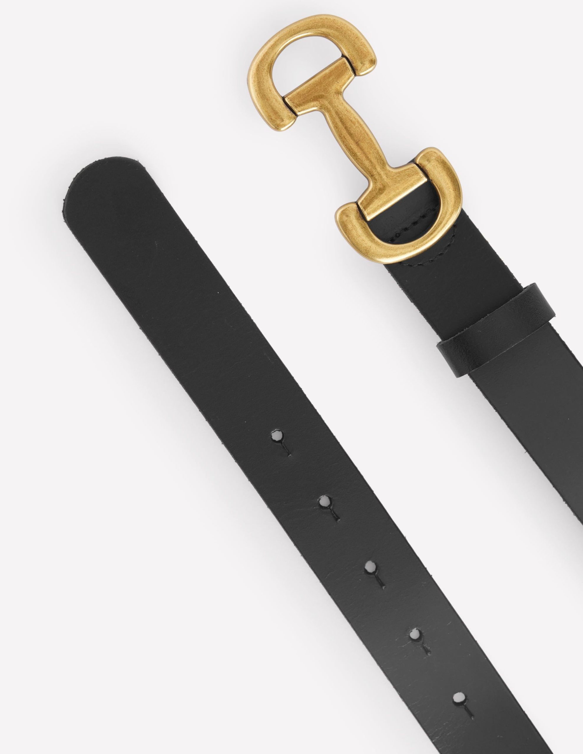 Iris Snaffle-Trim Leather Belt-Black - Image 3