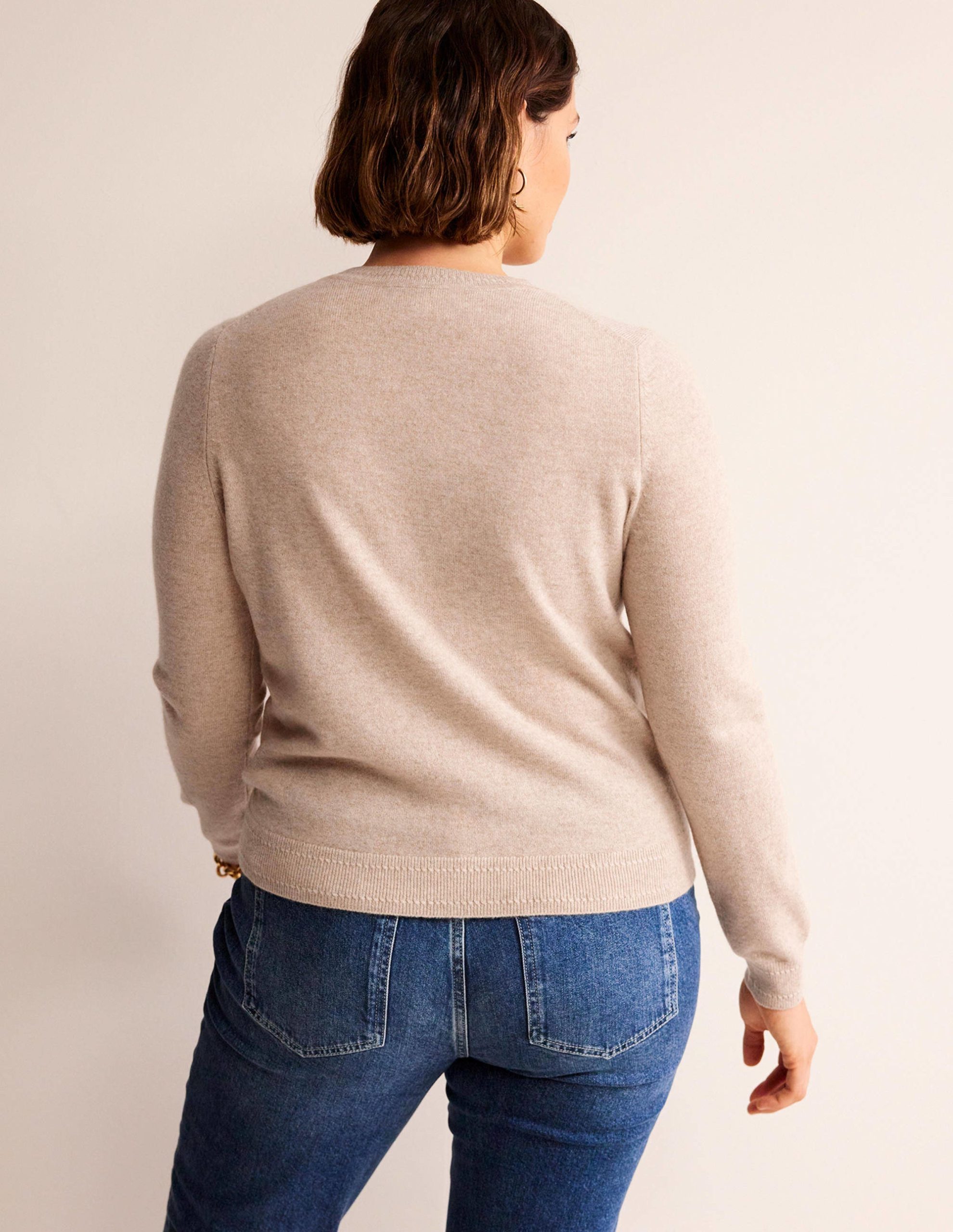 Eva Cashmere V-Neck Sweater-Chinchilla Melange - Image 6