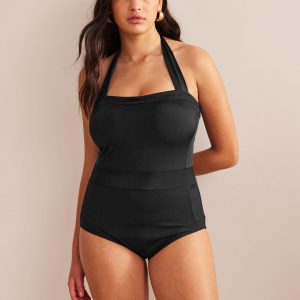 Santorini Halterneck Swimsuit-Black