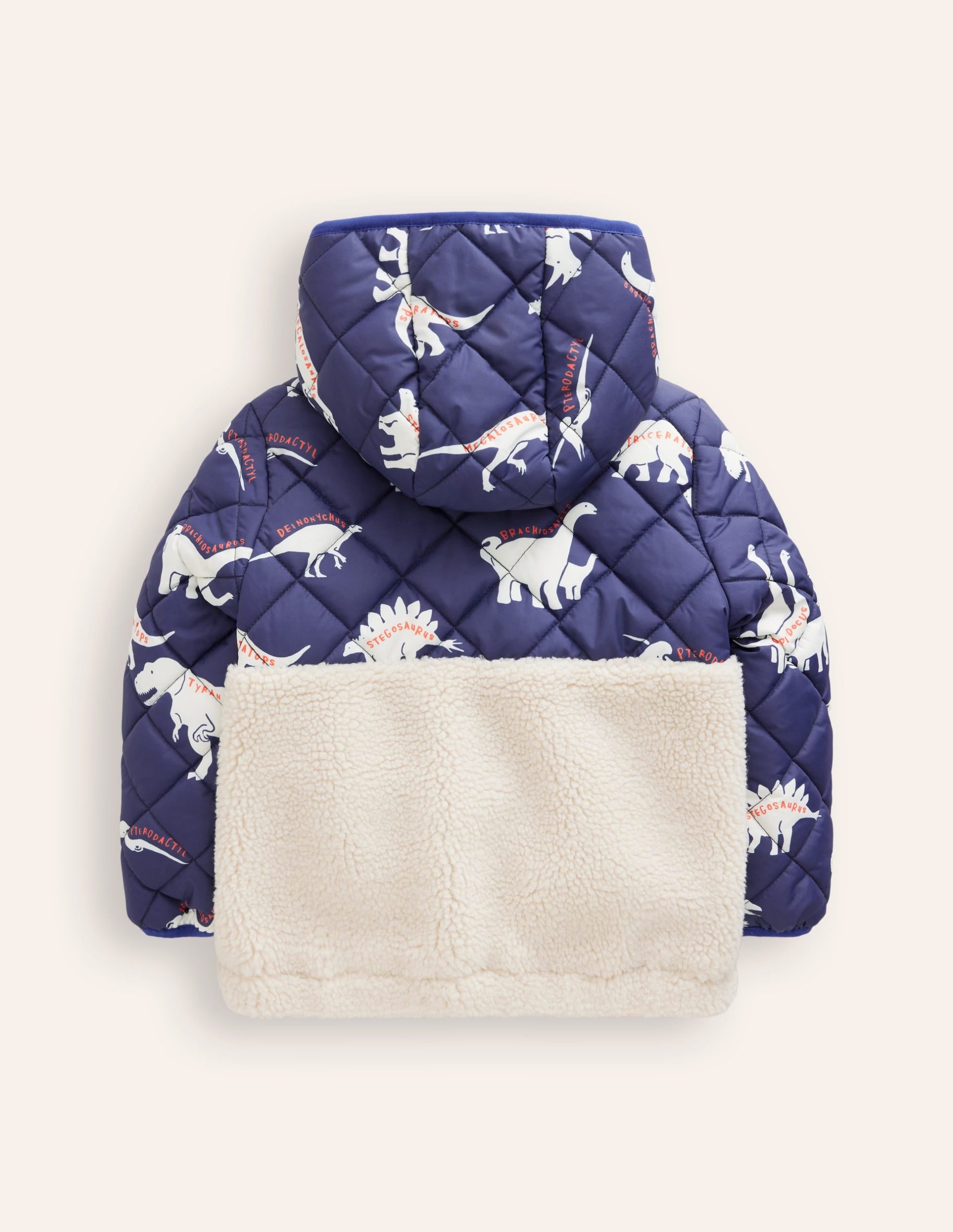 Borg Mix Jacket-College Navy Dino/ Borg - Image 4