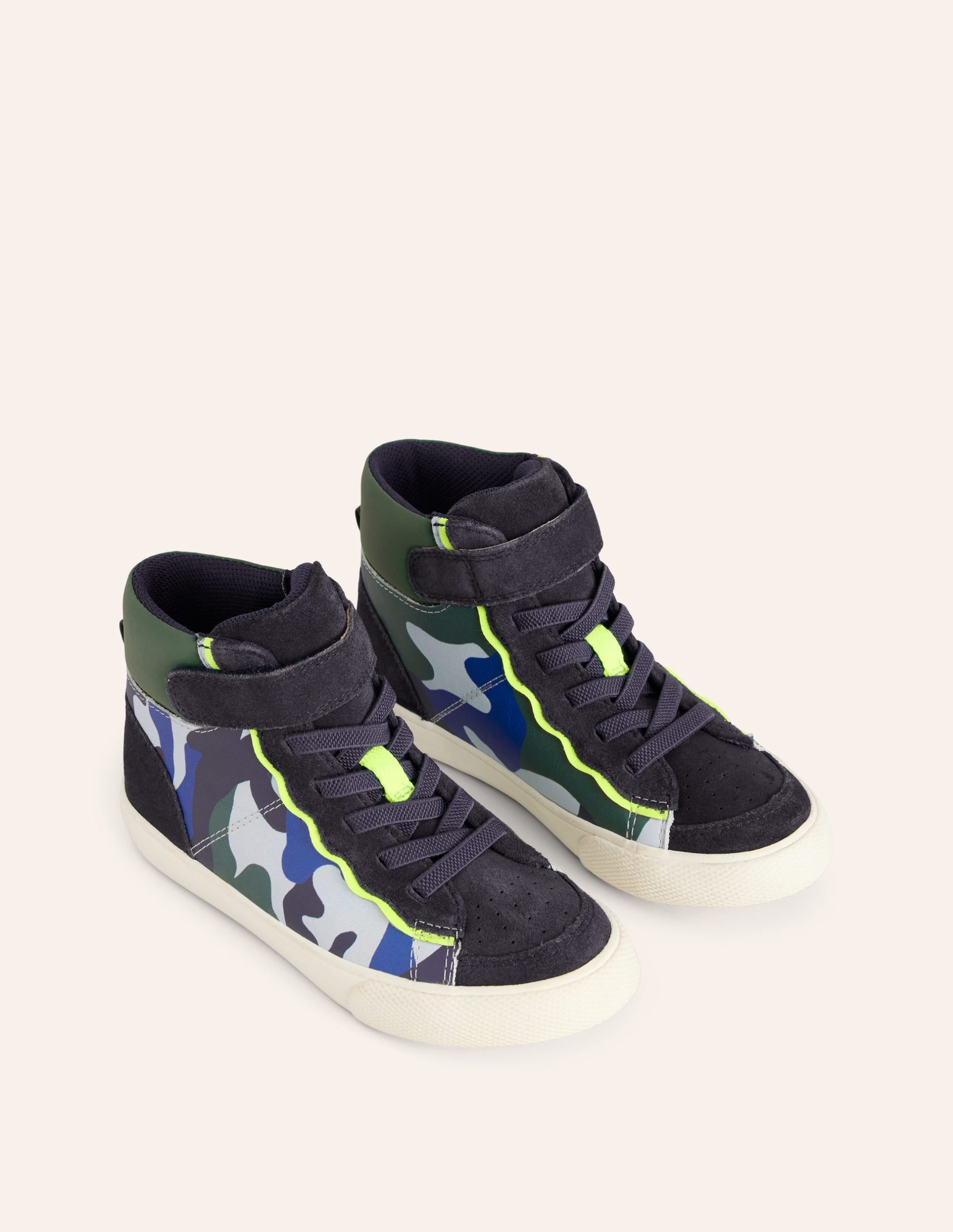 Leather High Tops-Kingfisher Blue Camo - Image 2