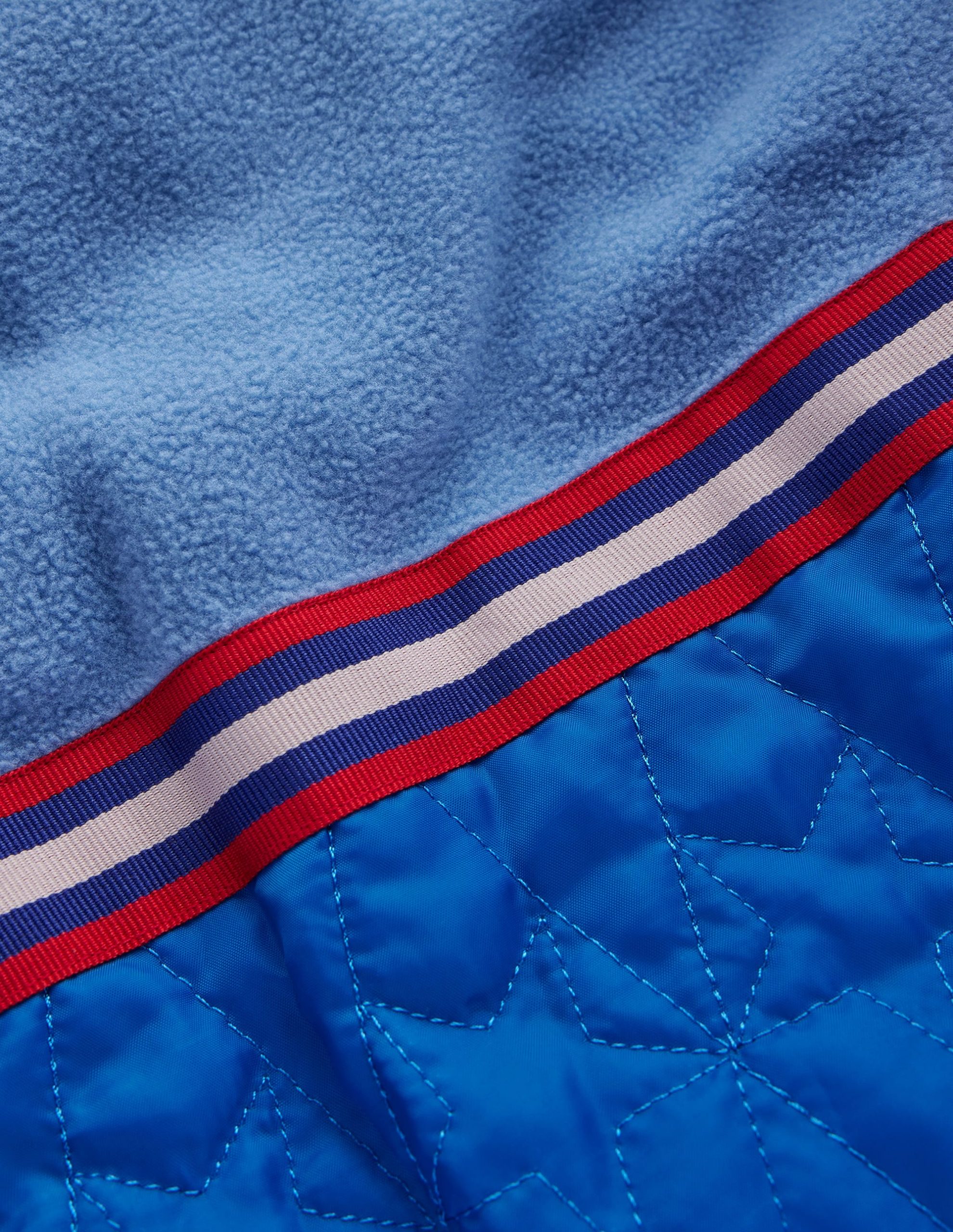 Fleece Lined Puffer Coat-College Navy Colourblock - Image 3