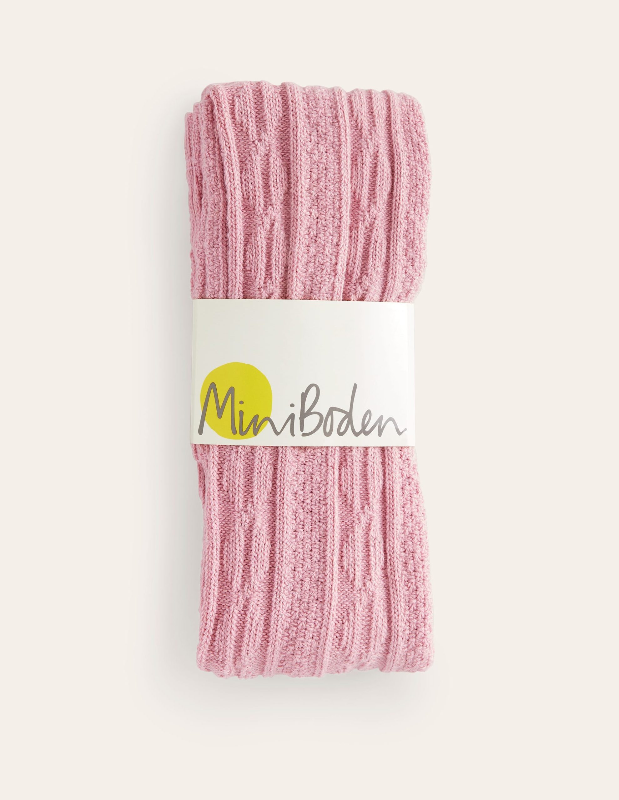 Cable Footless Tights-Vintage Pink - Image 2