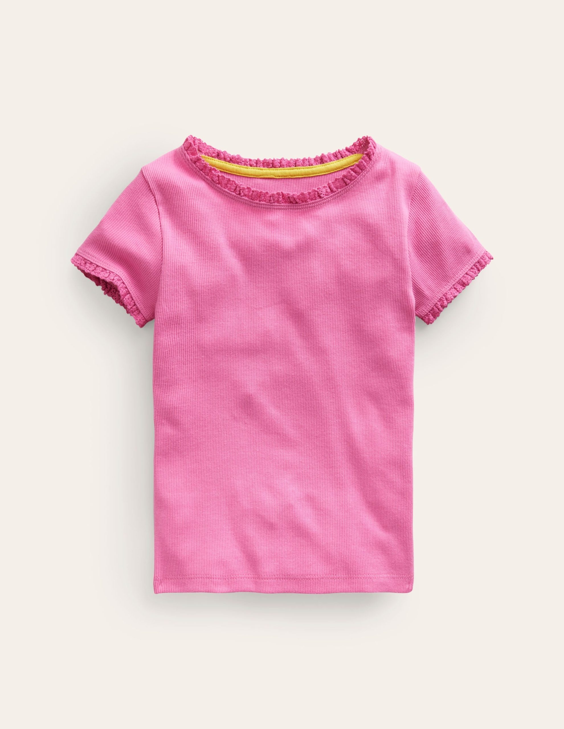 Ribbed Short Sleeve T-Shirt-Strawberry Ice - Image 2