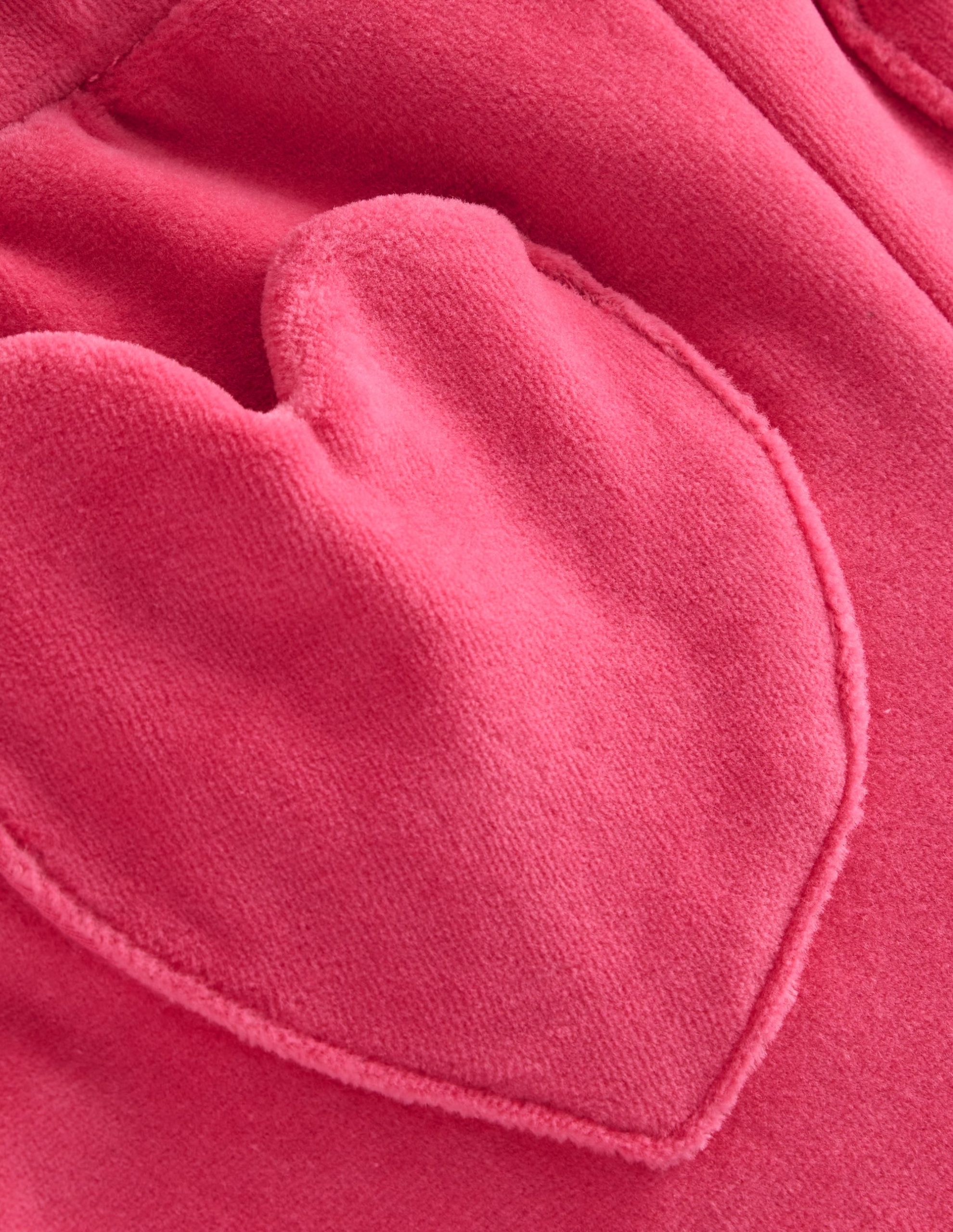 Heart Pocket Velour Sweatpants-Vintage Pink - Image 3