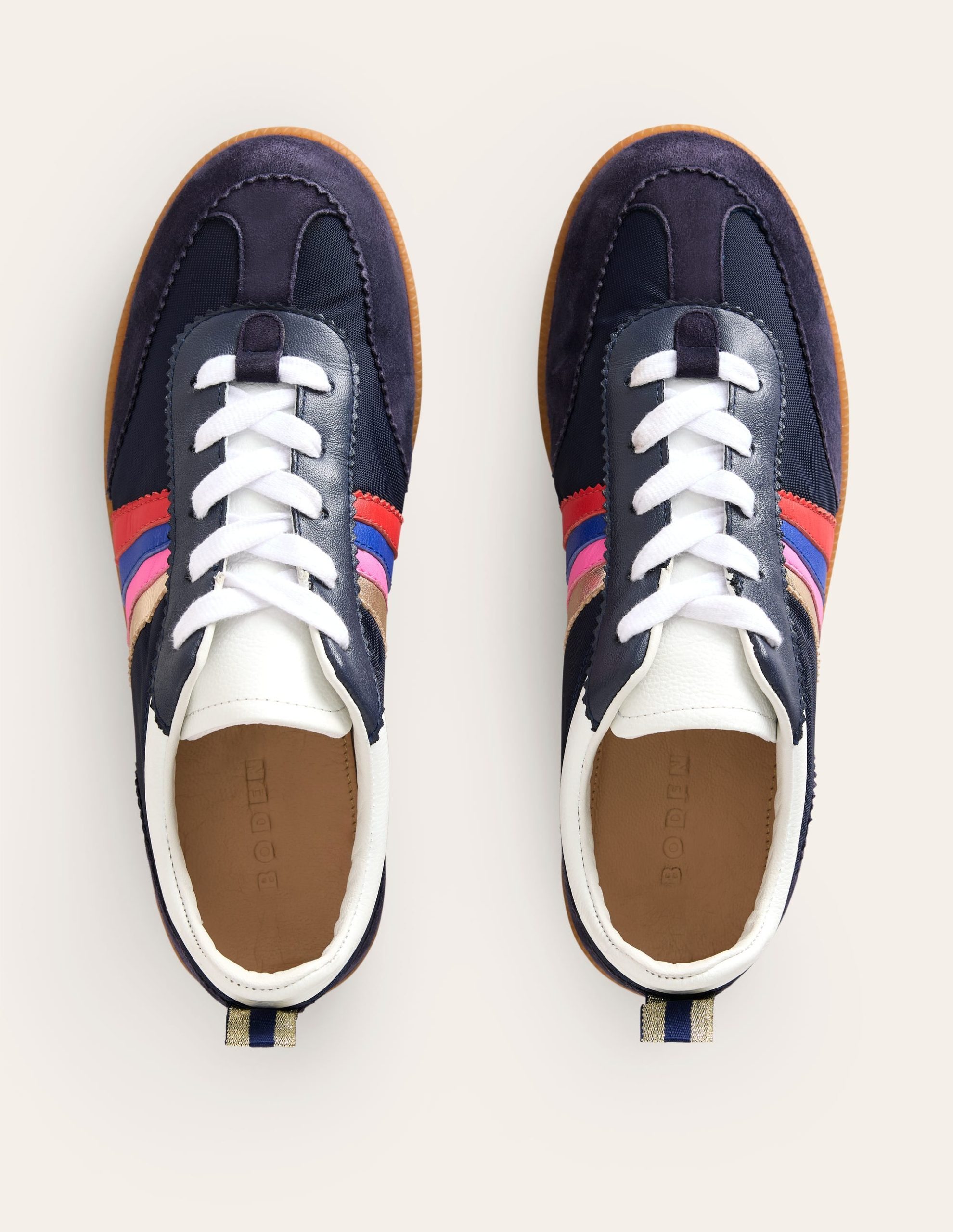 Erin Retro Tennis Trainers-Navy/Rainbow - Image 5