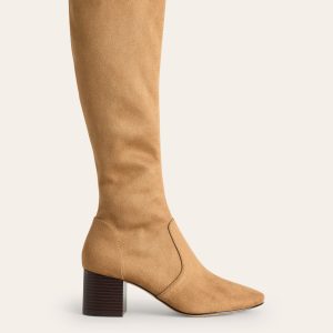 Stretch Knee Heel Boots-Acorn