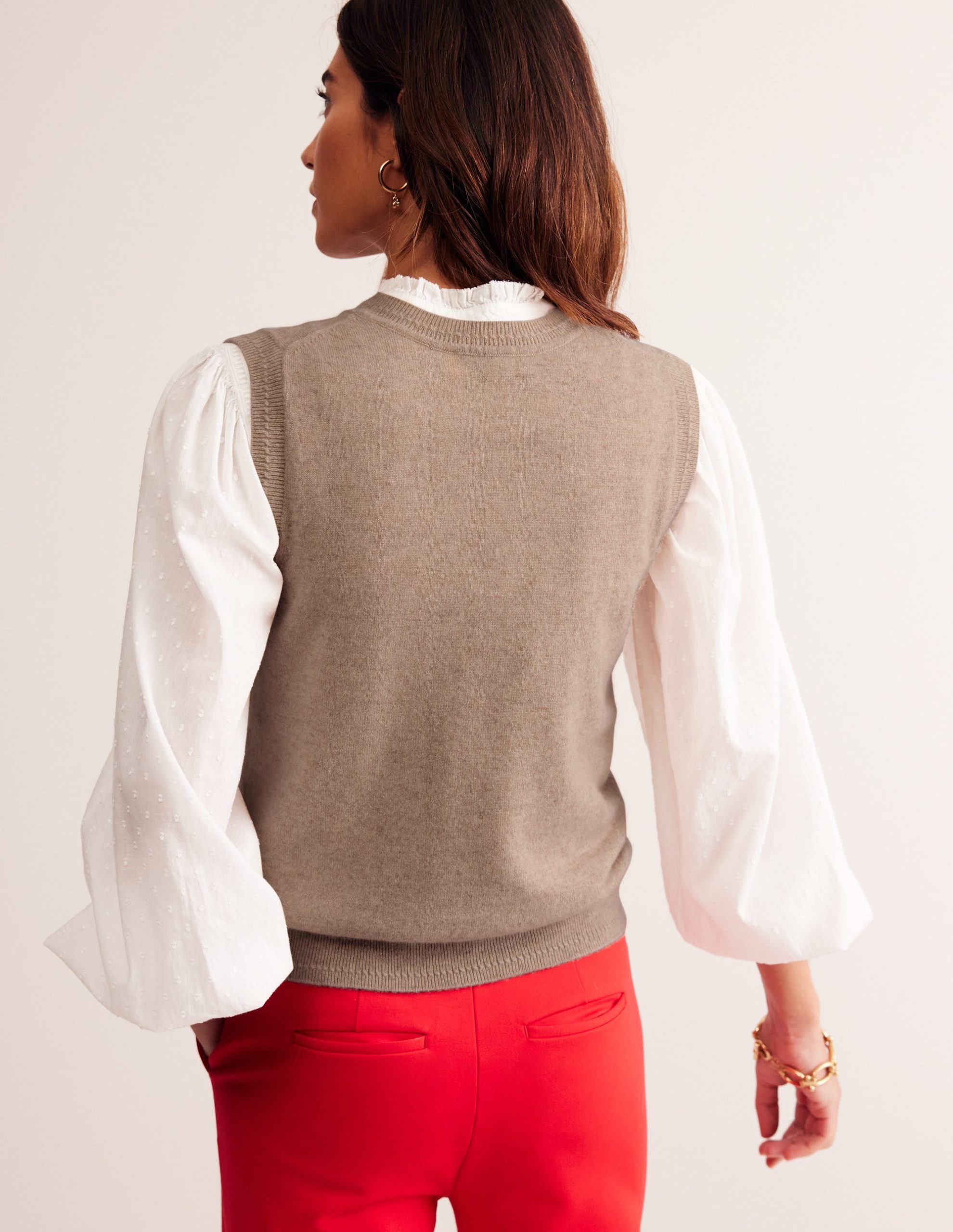 Eva Cashmere Vest-Chinchilla Melange - Image 3