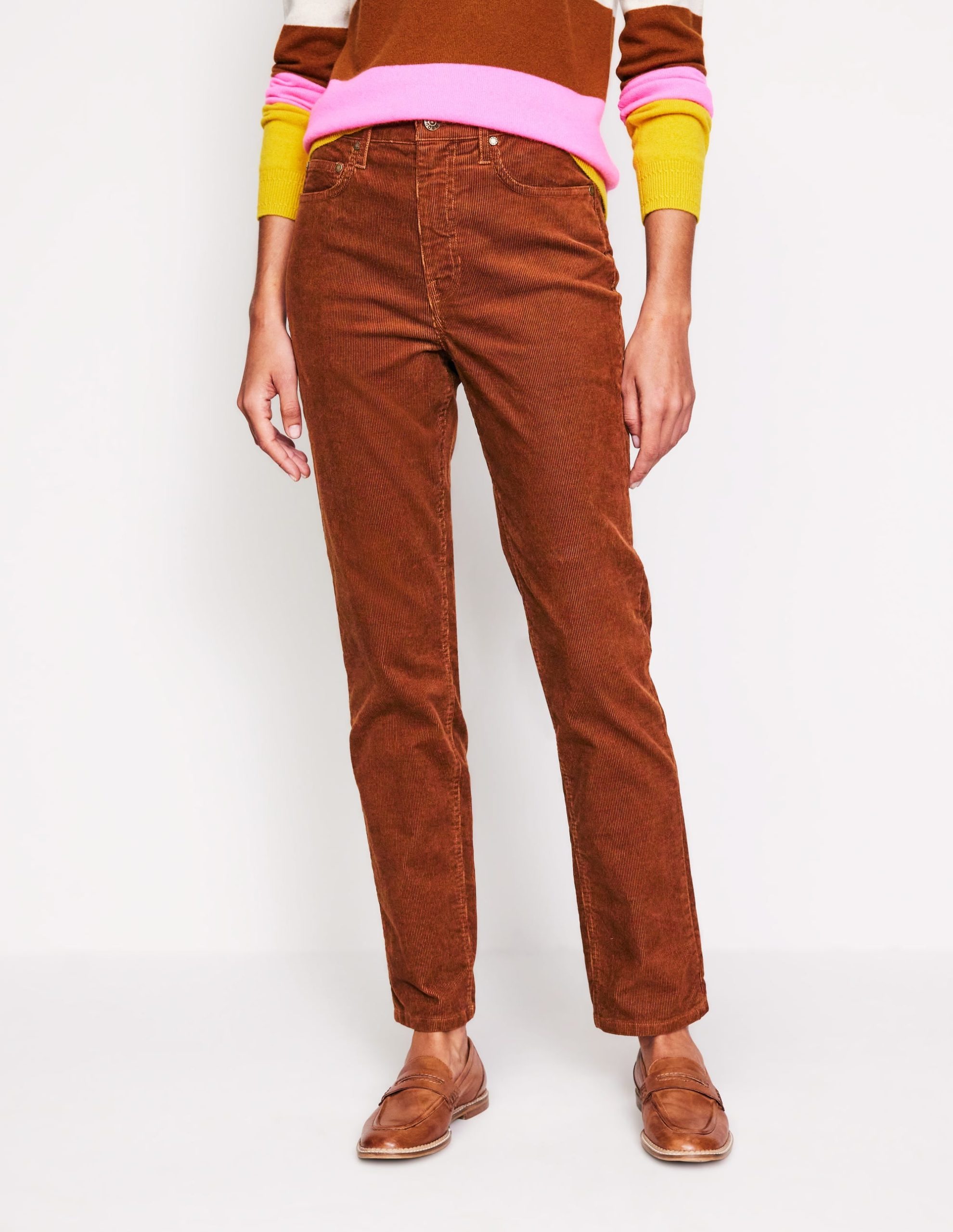 5 Pocket Cord Slim Jeans-Autumn Brown - Image 4