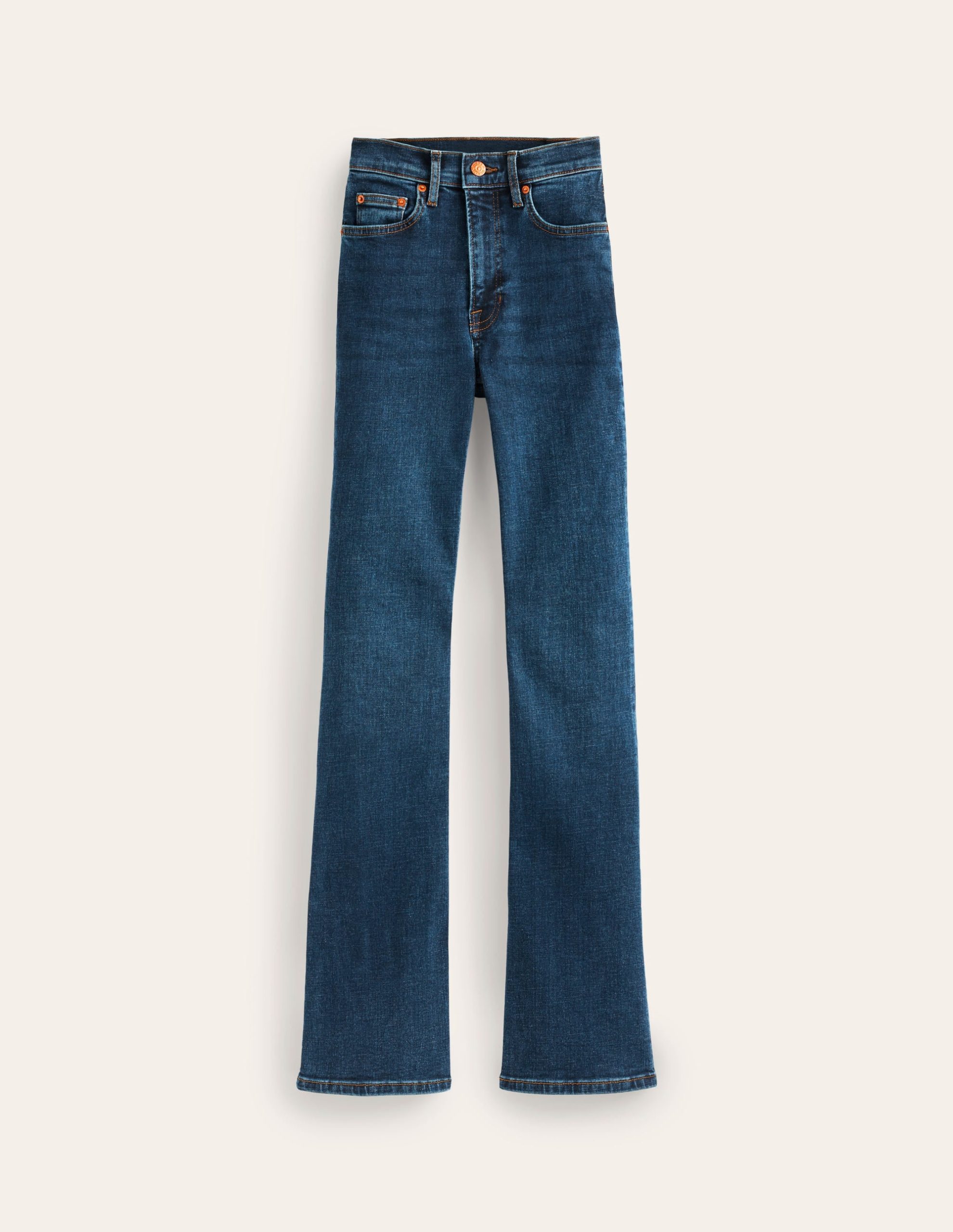 High Rise Slim Flare Jeans-Indigo Rinse - Image 6