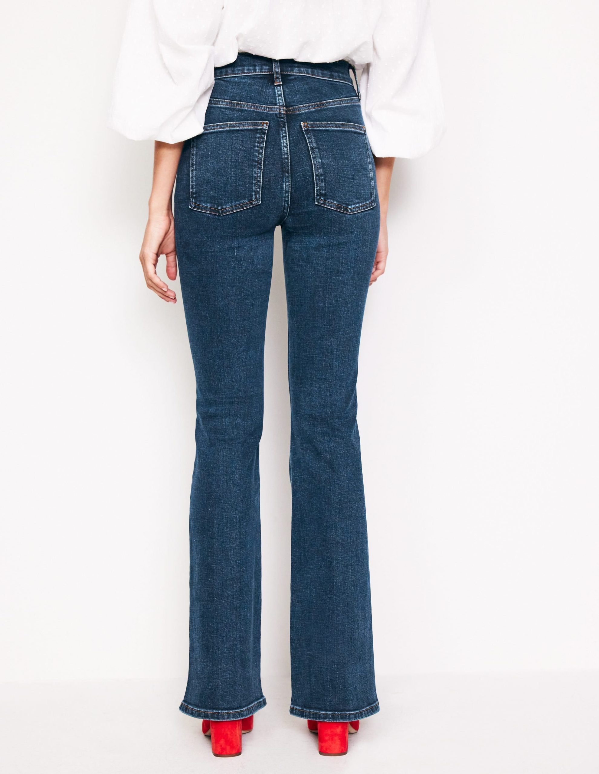 High Rise Slim Flare Jeans-Indigo Rinse - Image 3