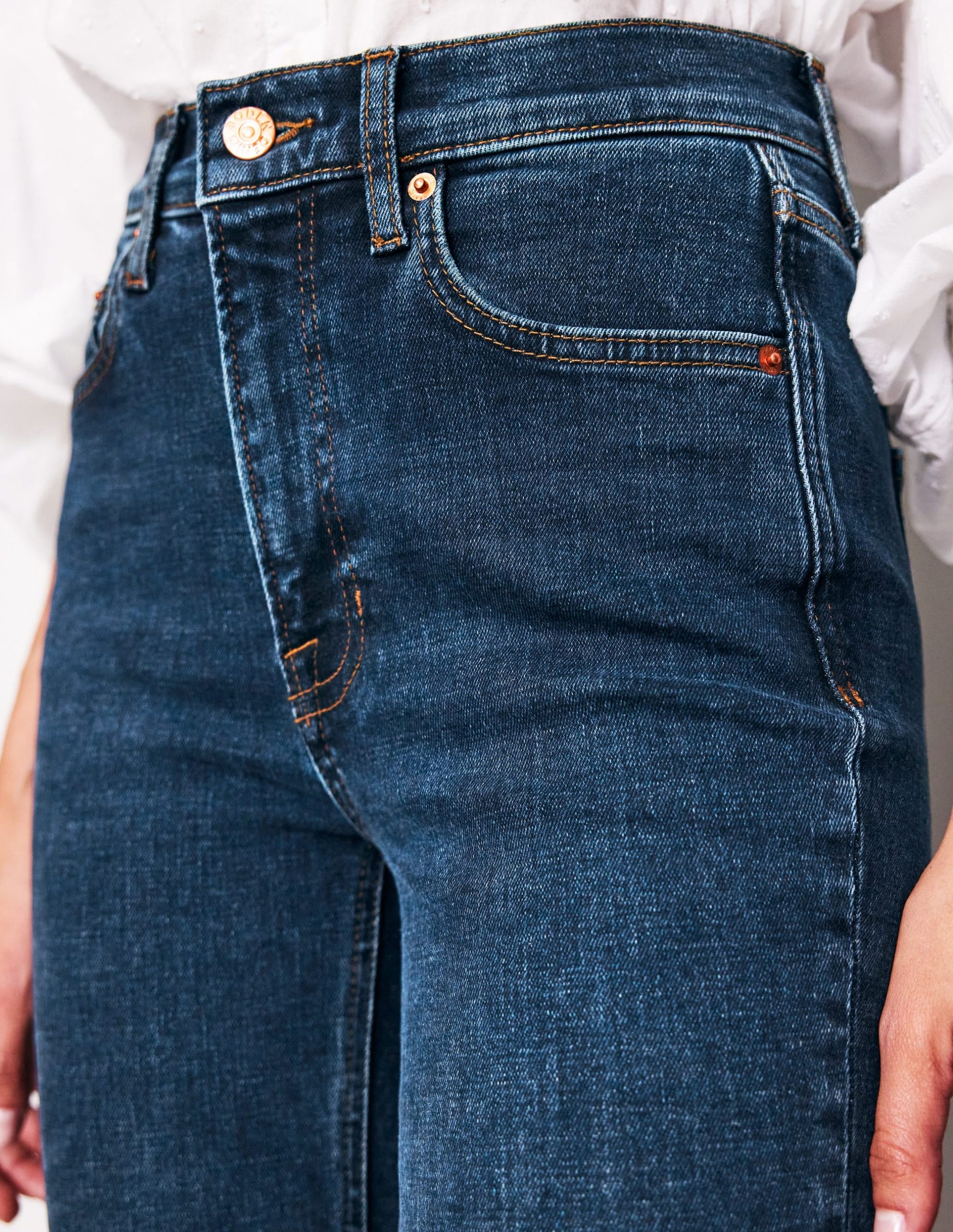 High Rise Slim Flare Jeans-Indigo Rinse - Image 5