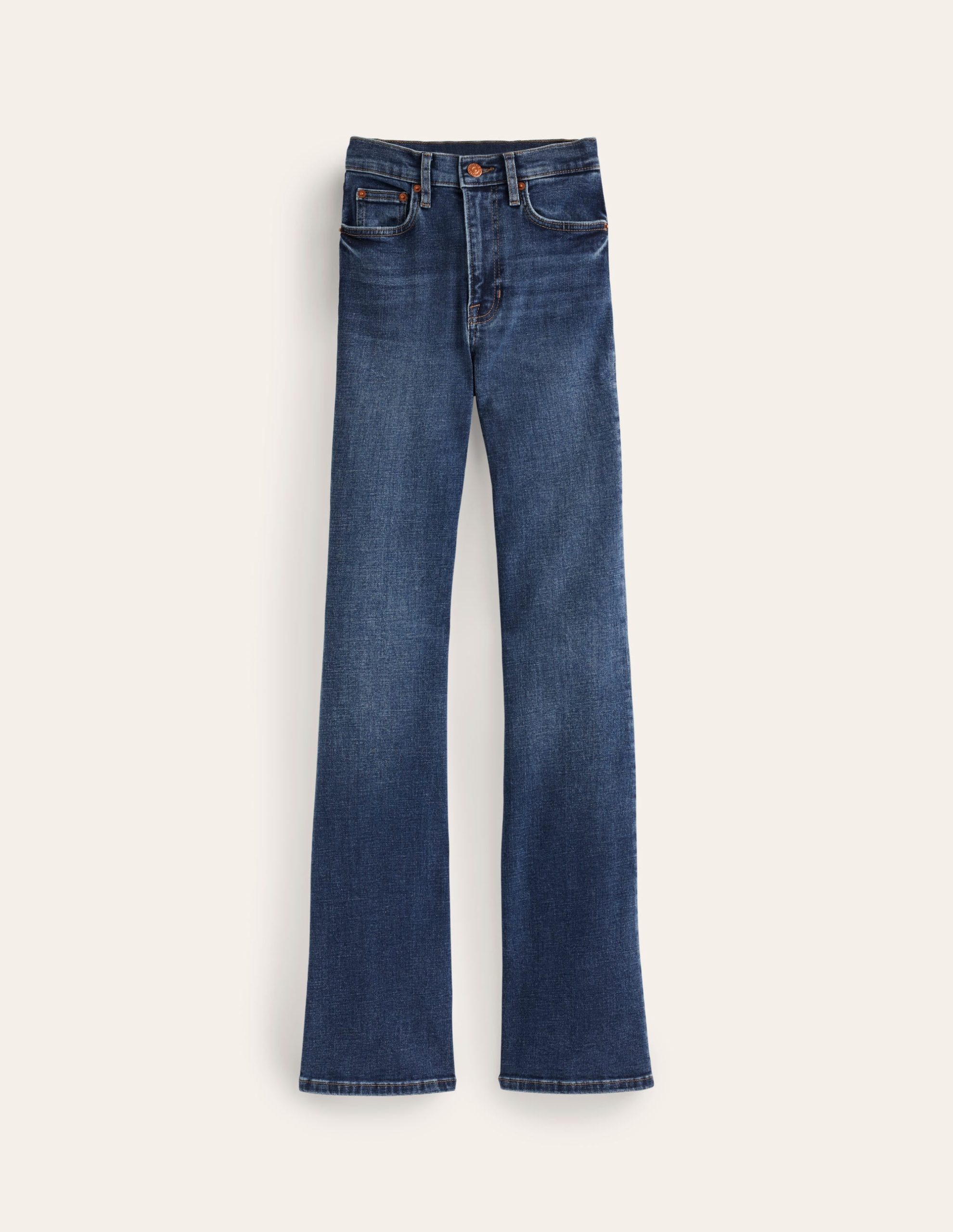 High Rise Slim Flare Jeans-Mid Vintage - Image 6