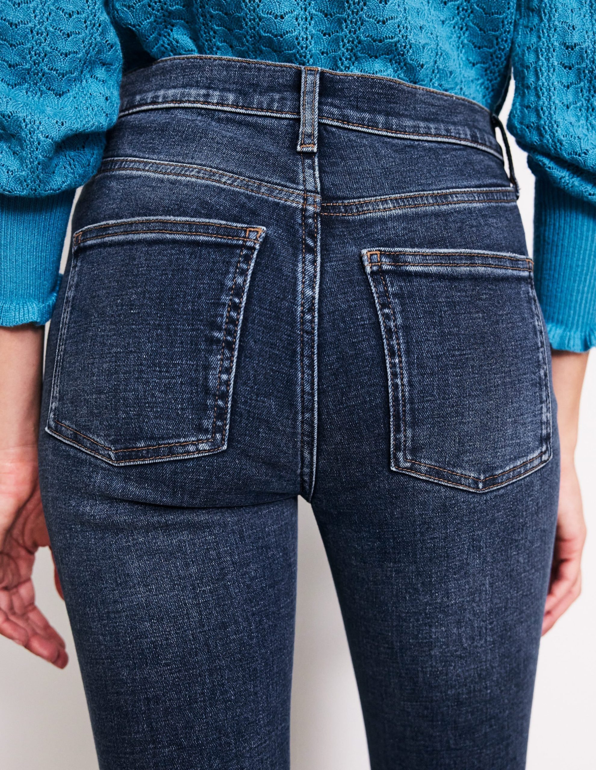 High Rise Slim Flare Jeans-Mid Vintage - Image 2