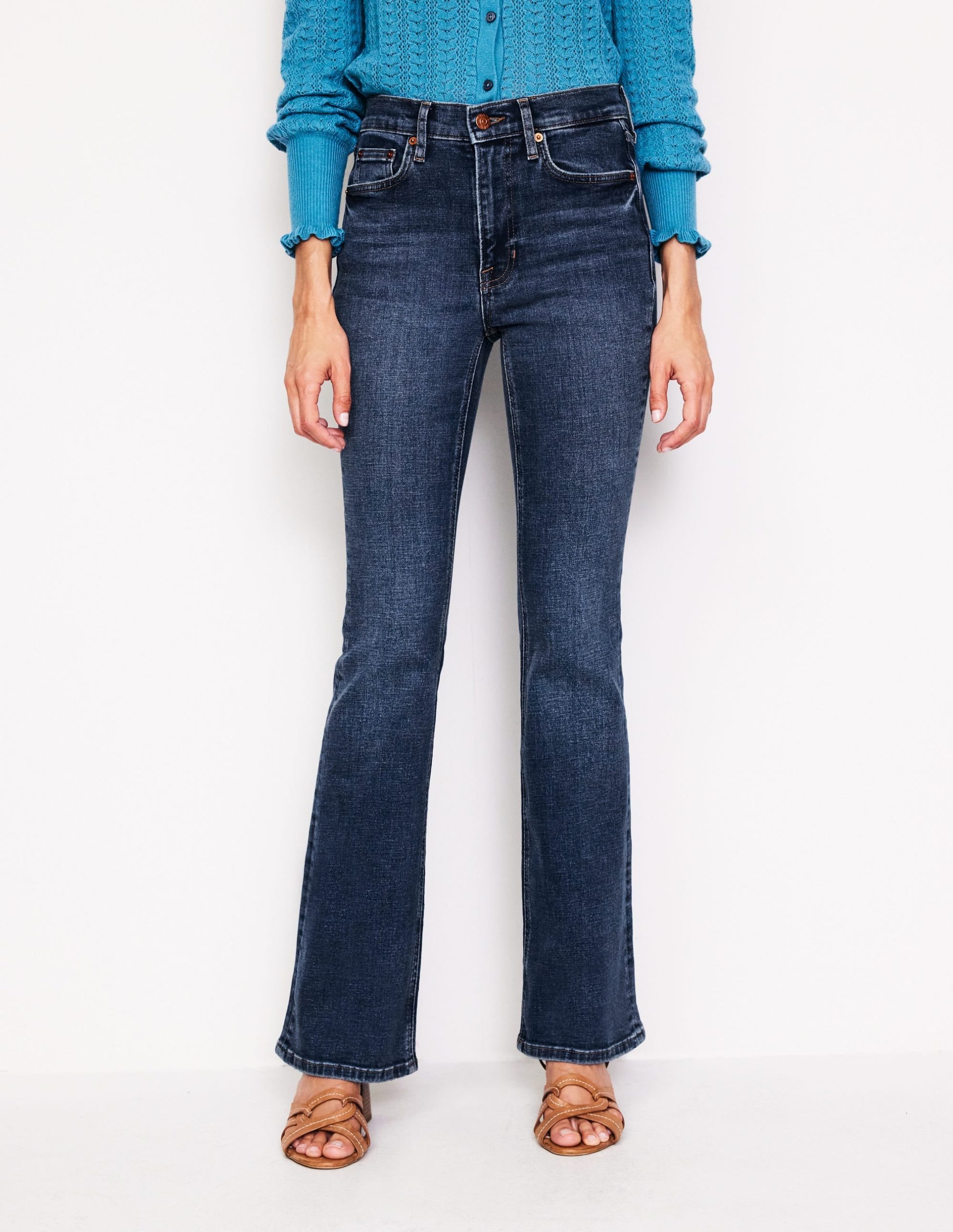 High Rise Slim Flare Jeans-Mid Vintage - Image 4