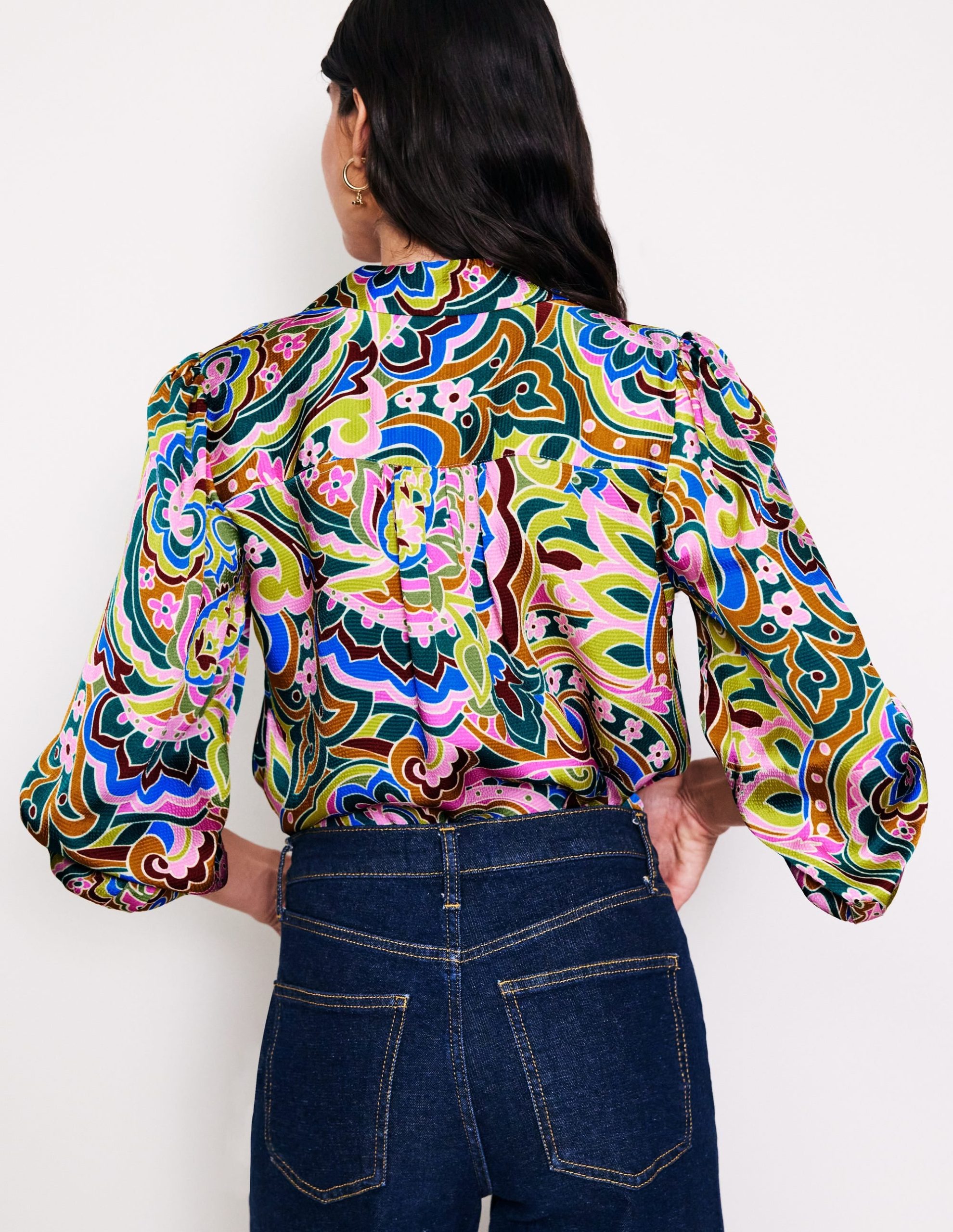Hammered Satin Shirt-Multi. Paisley Pome - Image 3