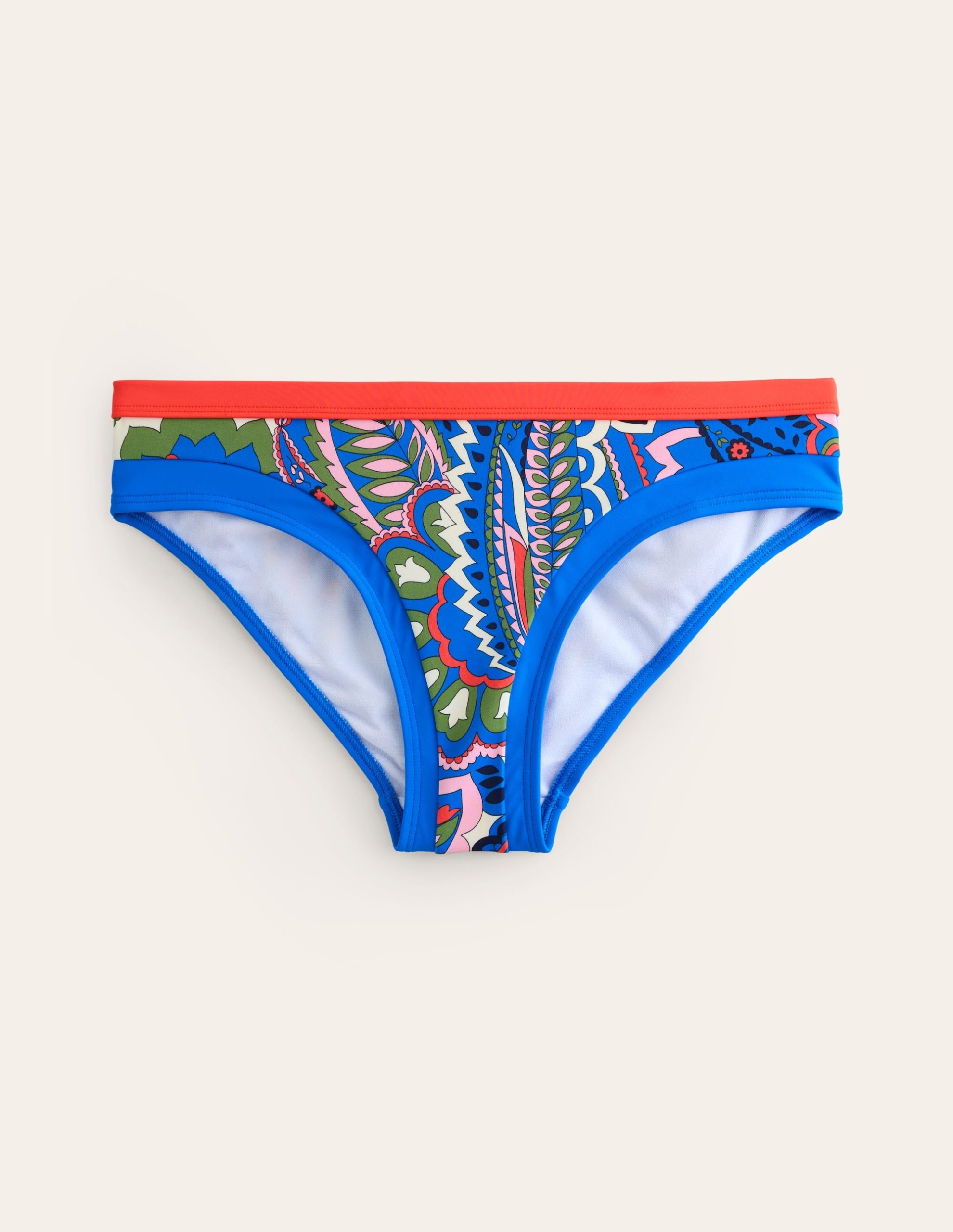 Santorini Bikini Bottoms-Blue. Foliage Paisley - Image 5