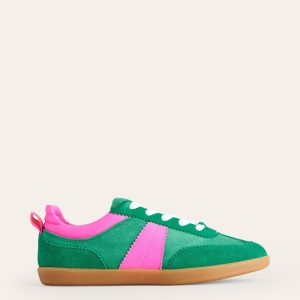 Erin Retro Tennis Trainers-Green Colourblock