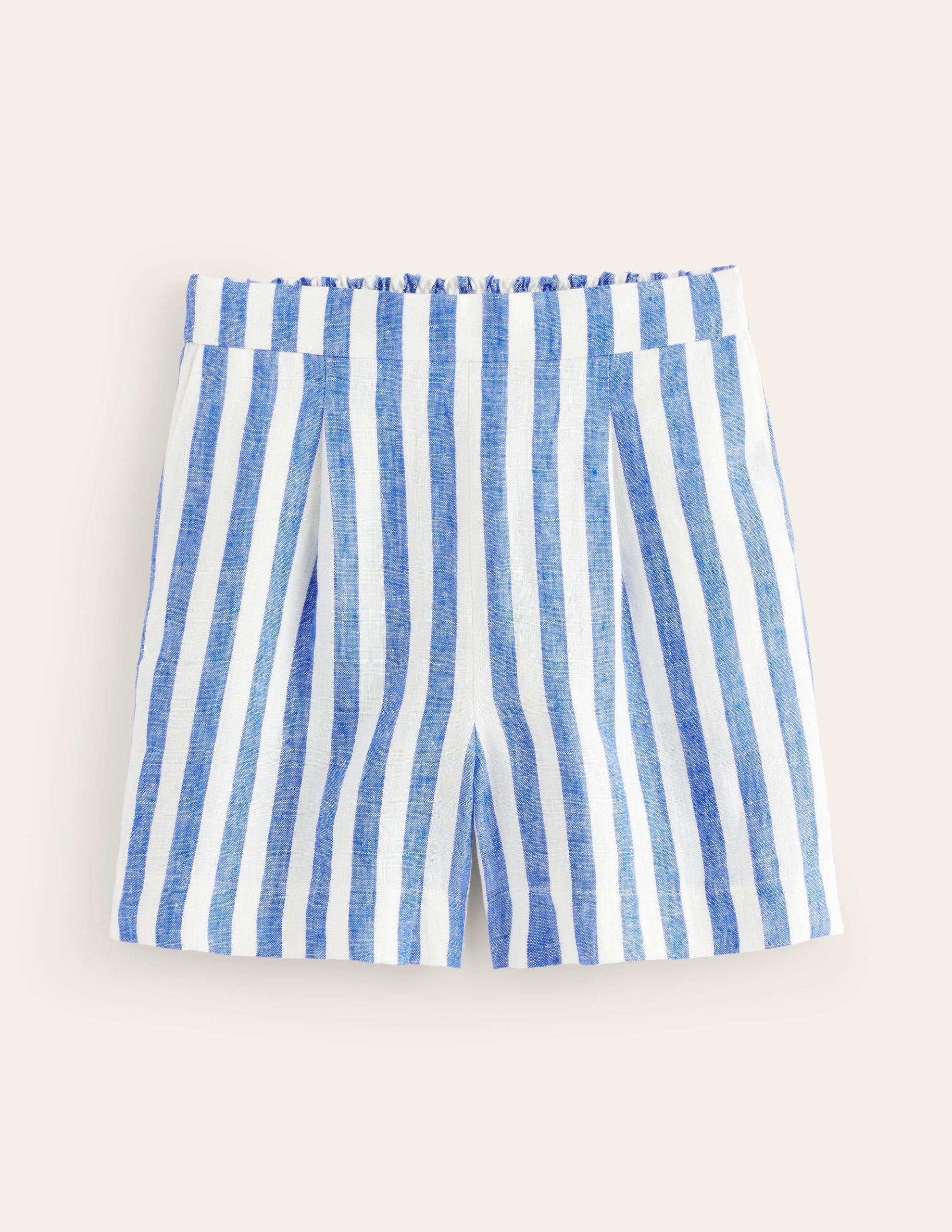 Hampstead Linen Shorts-Cobalt & Ivory Stripe - Image 6