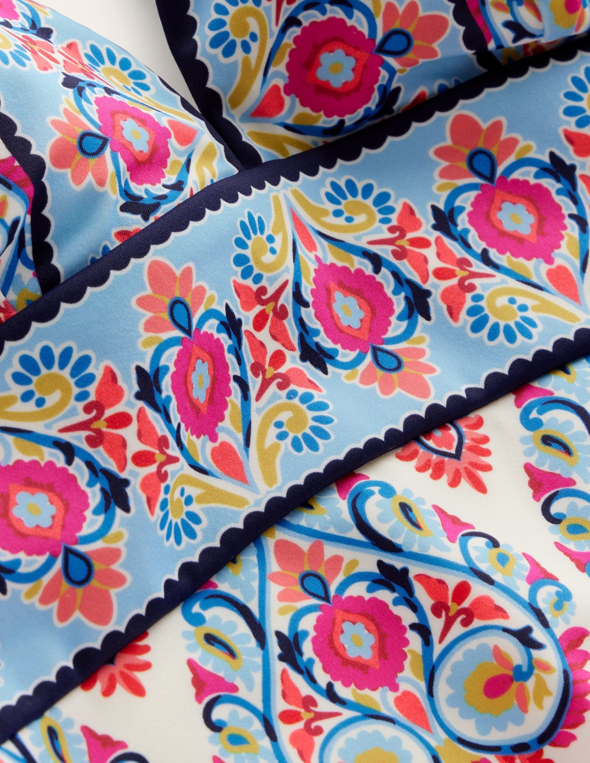 Porto V-Neck Swimsuit-Ivory. Flora Stamp - Image 7