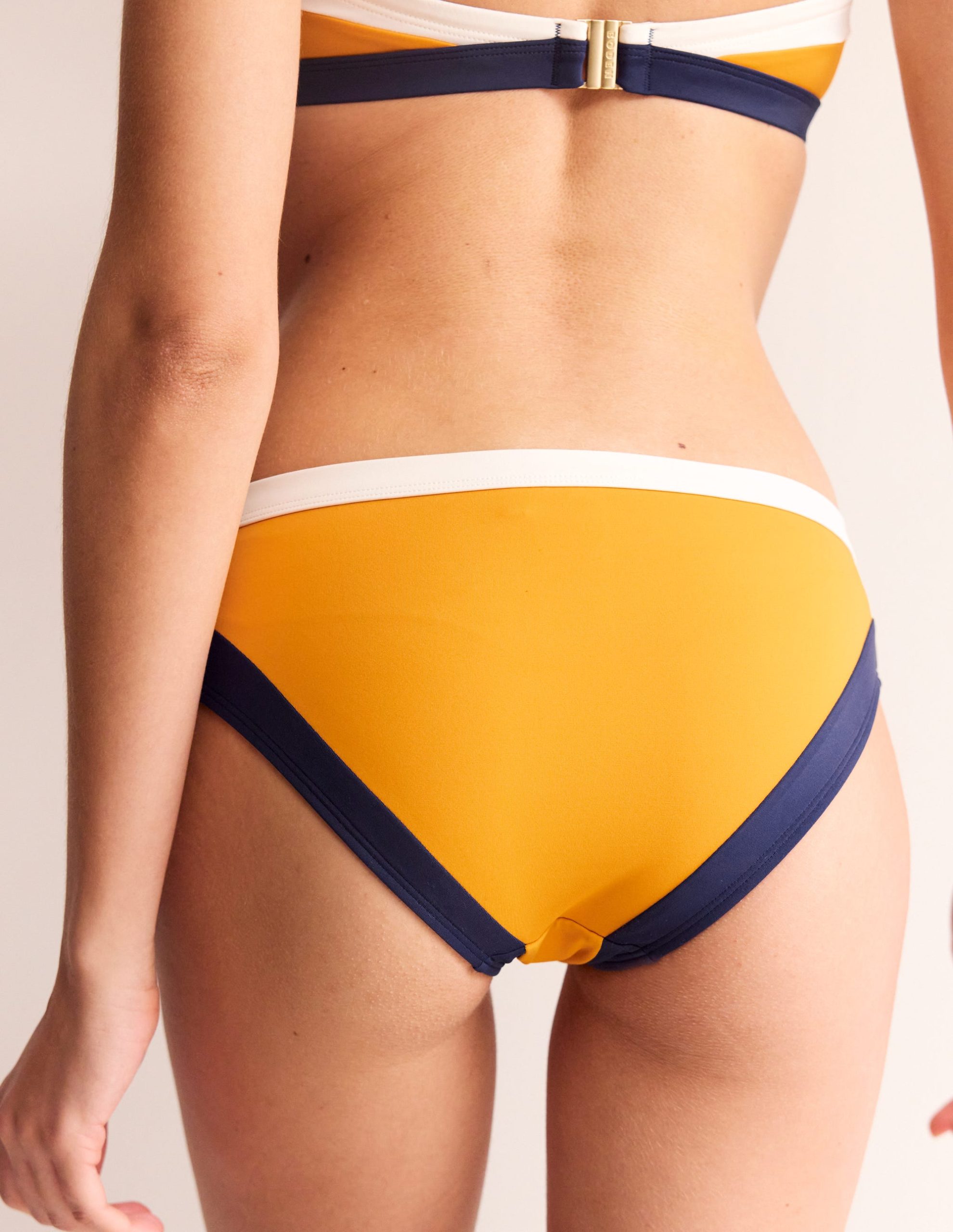 Santorini Bikini Bottoms-Saffron Yellow Colourblock - Image 3