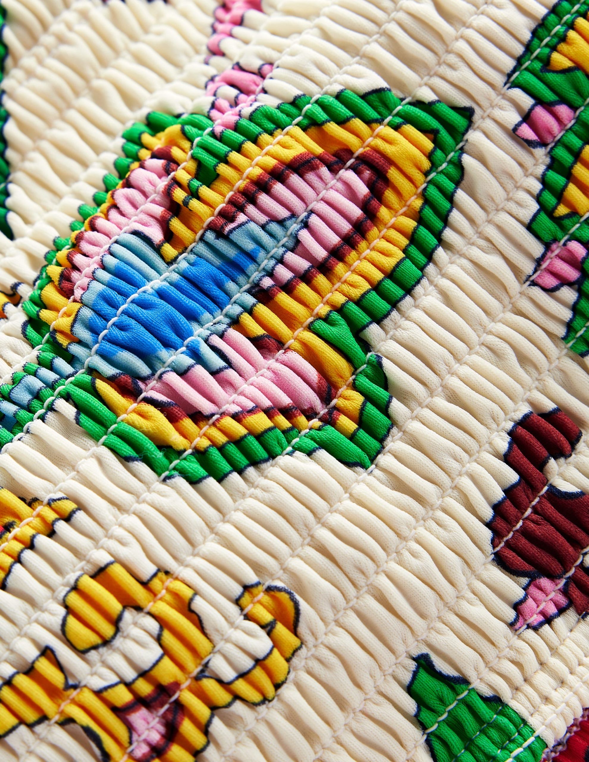 Milos Smocked Bikini Top-Ivory. Paisley Azure - Image 7