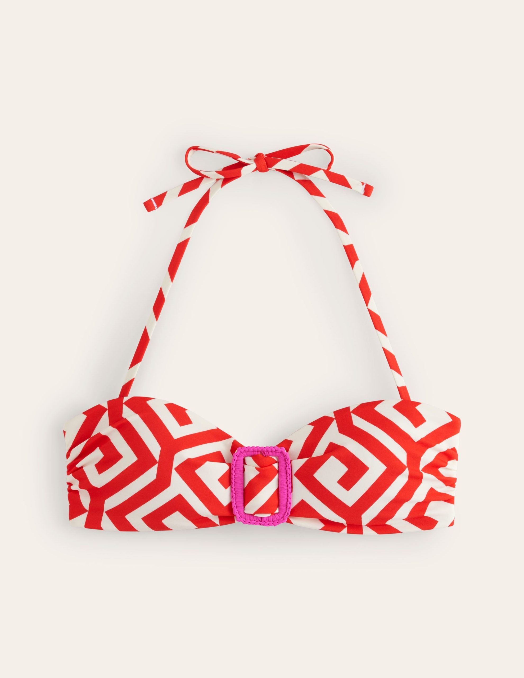 Taormina Bandeau Bikini Top-Flame Scarlet. Maze - Image 5