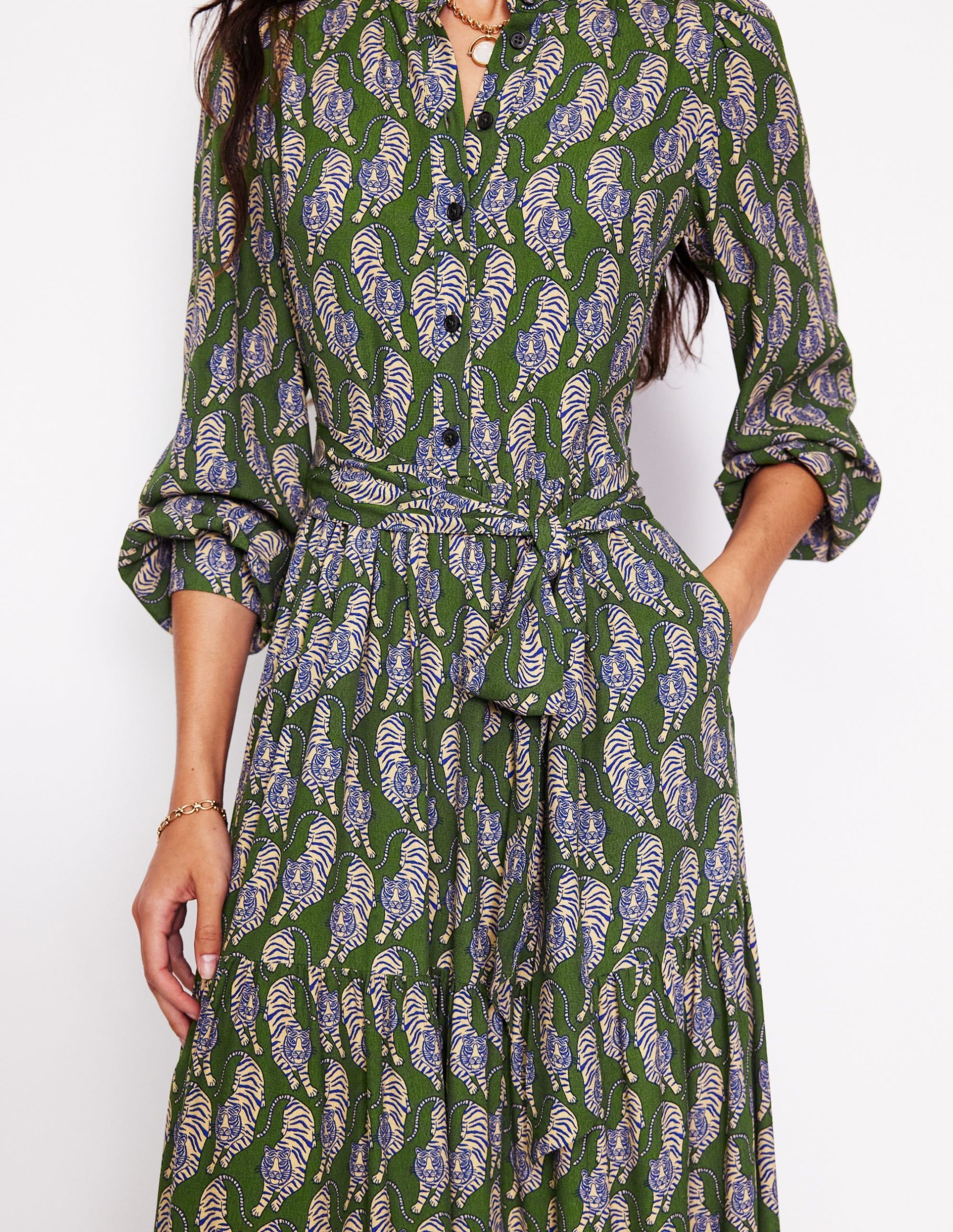 Alba Viscose Maxi Dress-Chive. Tiger - Image 2