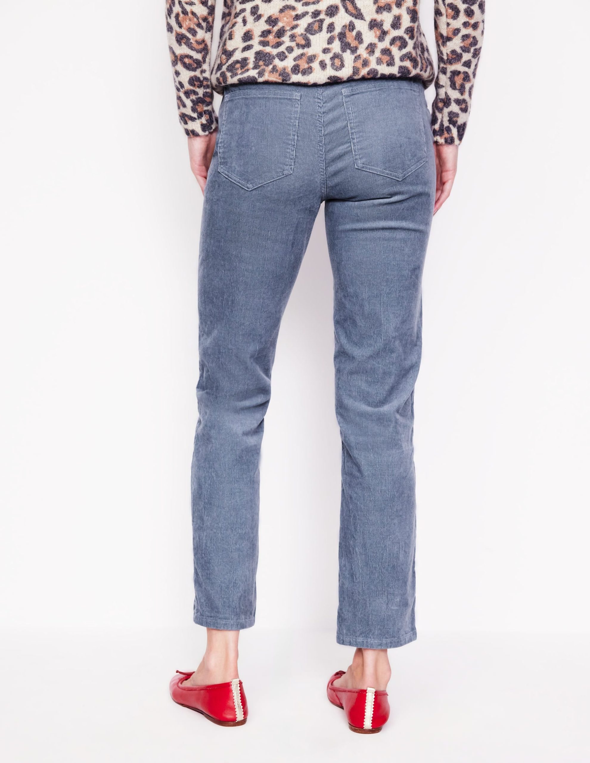 5 Pocket Cord Slim Jeans-Pebble Grey - Image 3