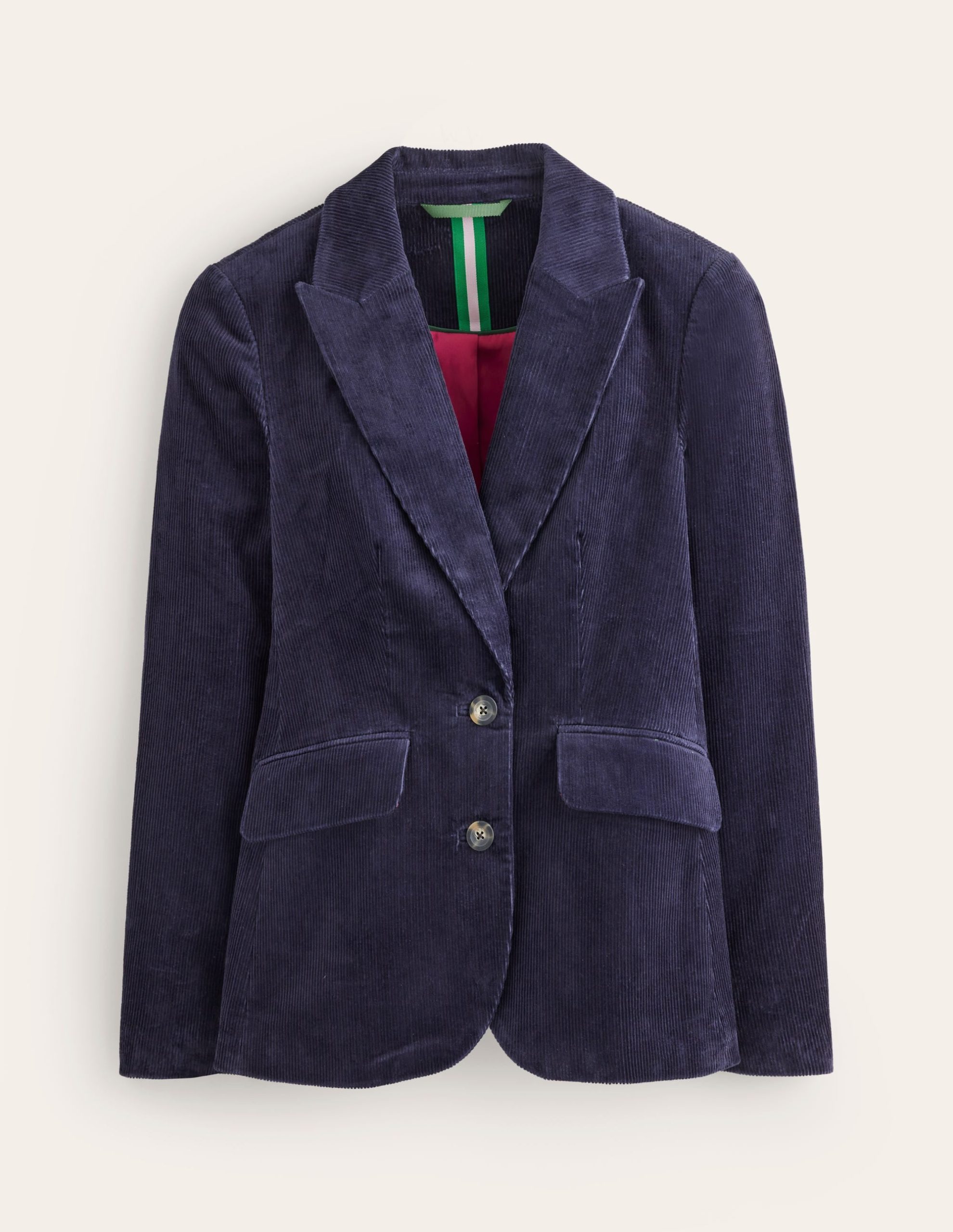 Marylebone Cord Blazer-Navy - Image 6