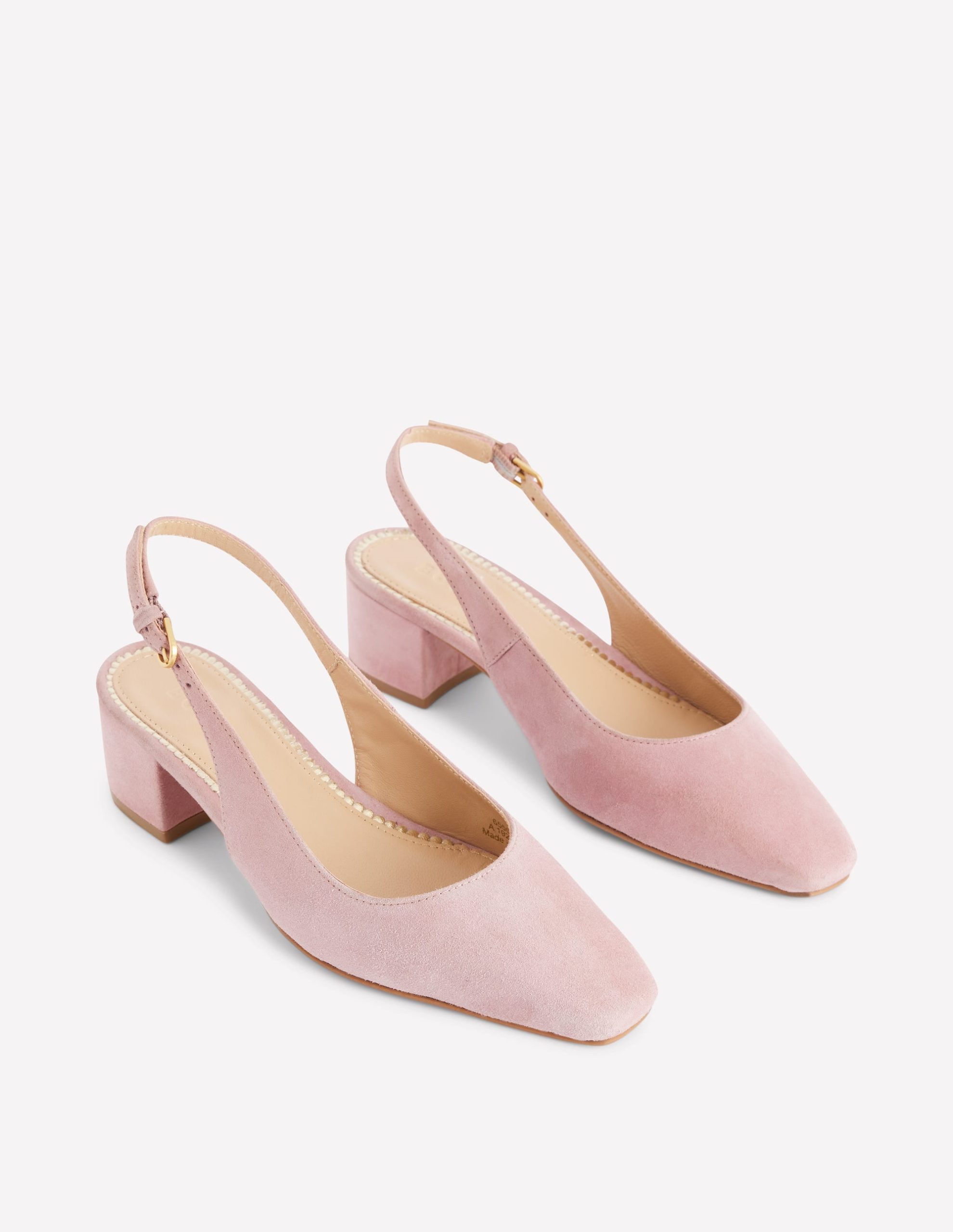 Ailsa Block Heel Slingbacks-Almond Pink Suede - Image 3
