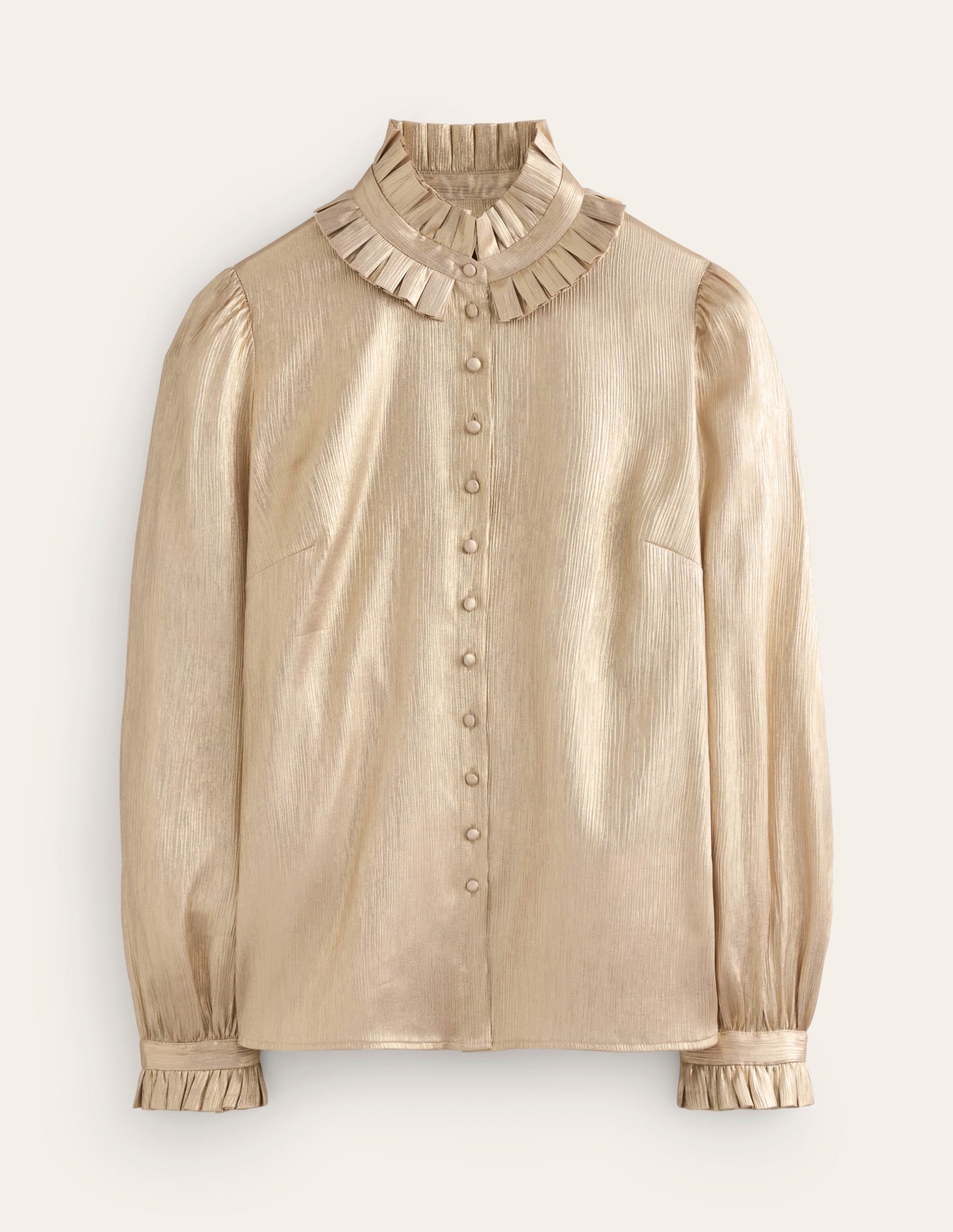 Ruffle Collar Party Blouse-Gold - Image 6