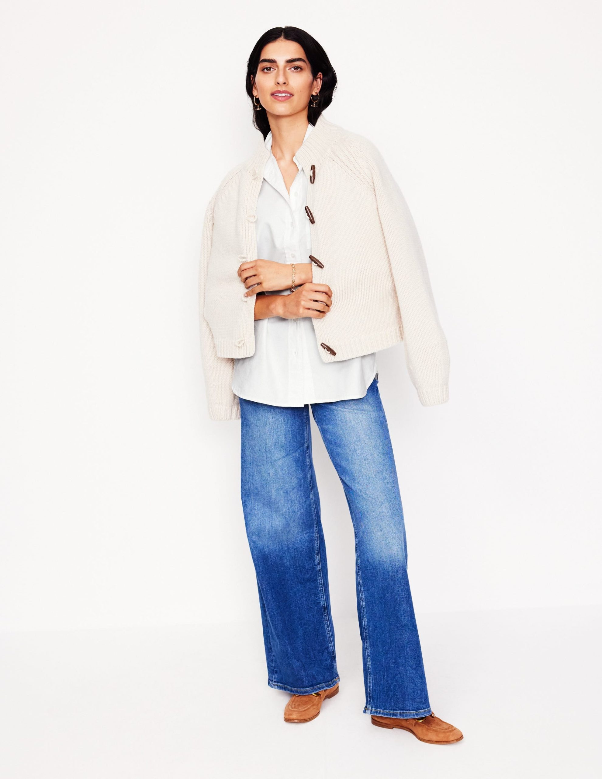 Sadie Relaxed Cotton Shirt-White Oxford - Image 6