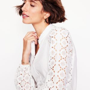 Eden Broderie Blouse-White