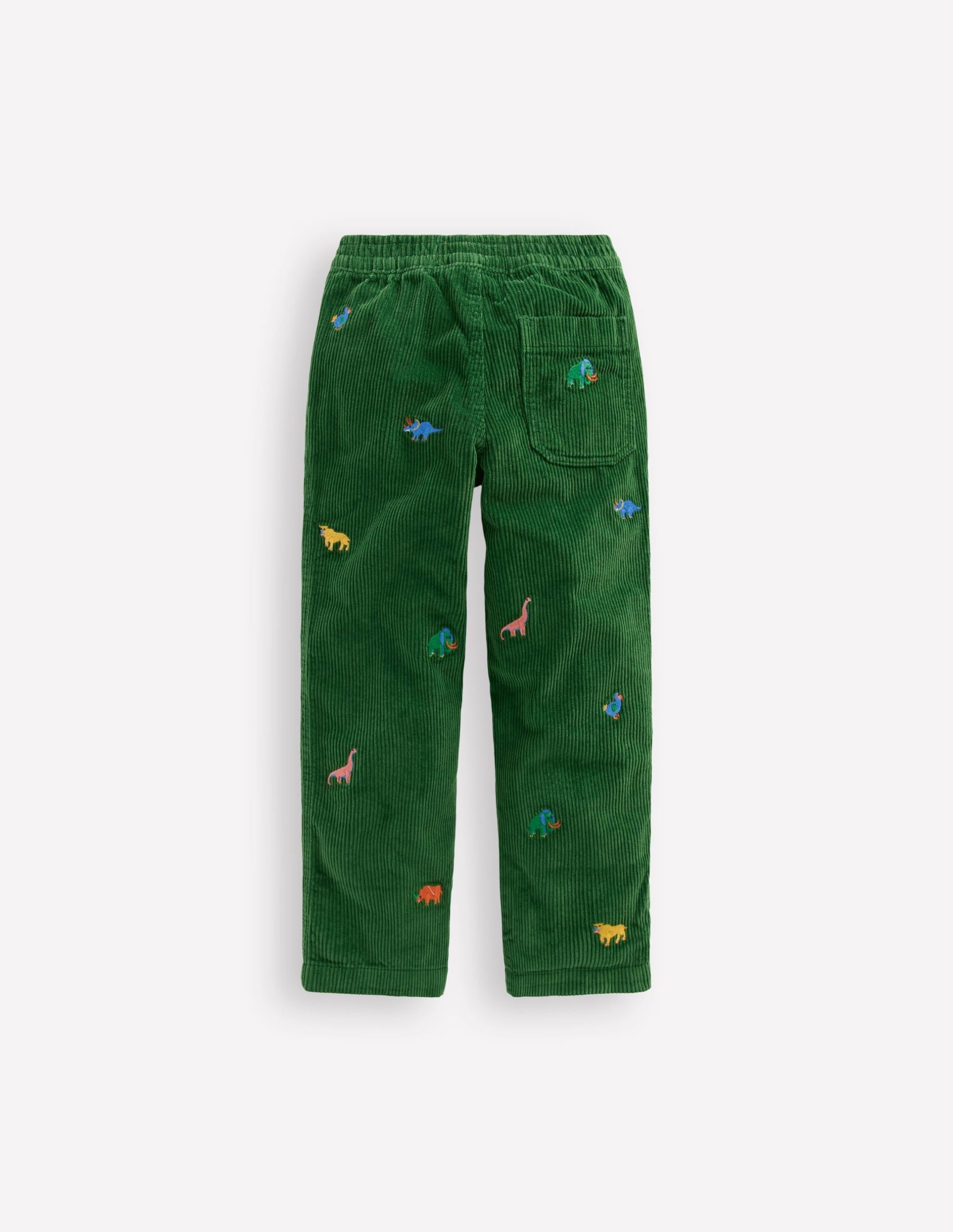 Pull-on Cord Pants-Prehistoric Animals Embroidery - Image 3