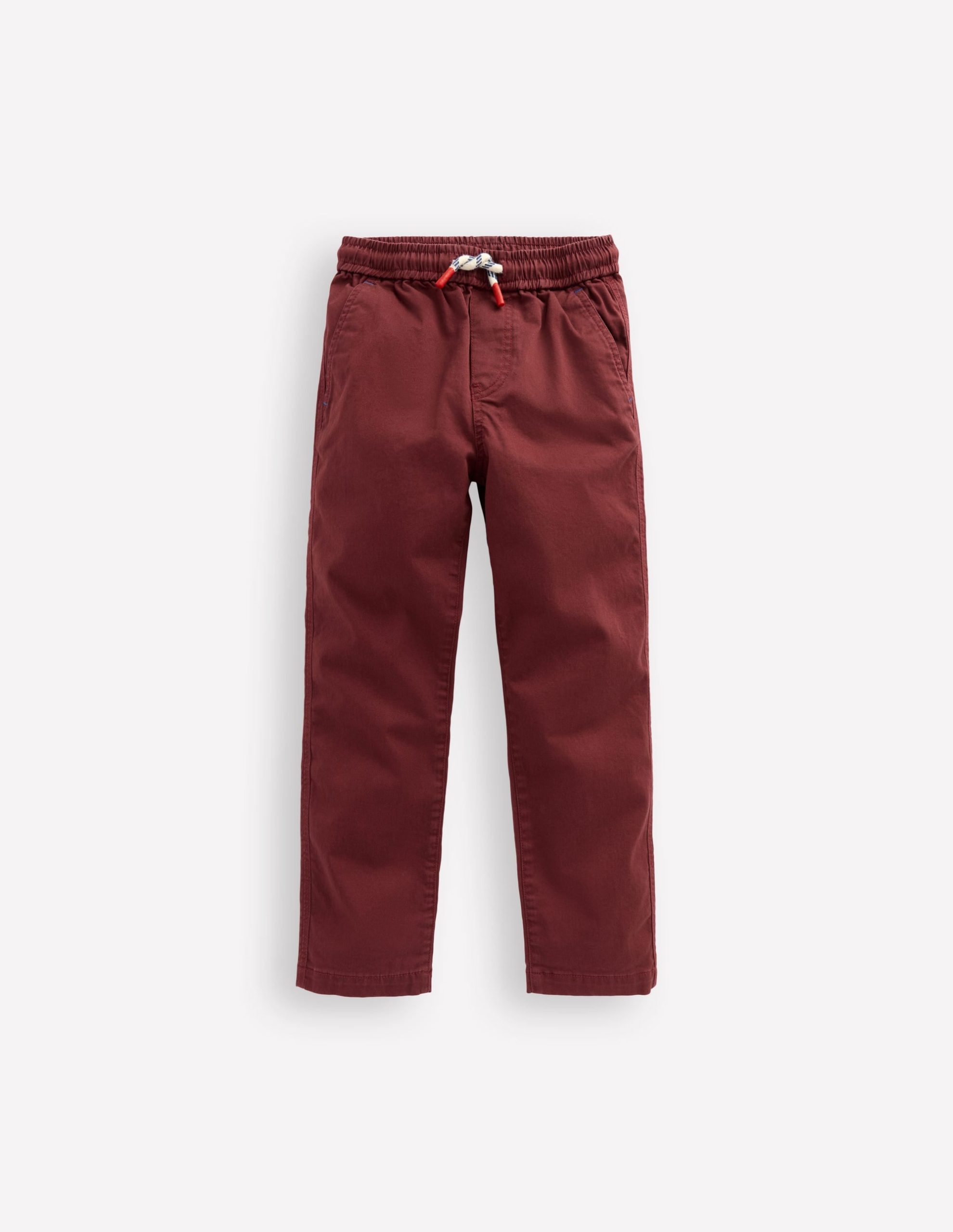 Slim Pull On Trousers-Chestnut