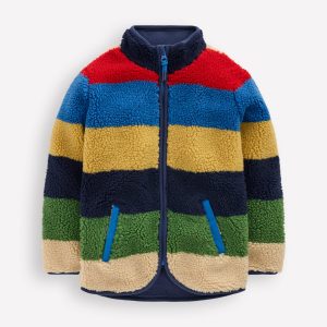 Cosy Borg Jacket-Multi Stripe