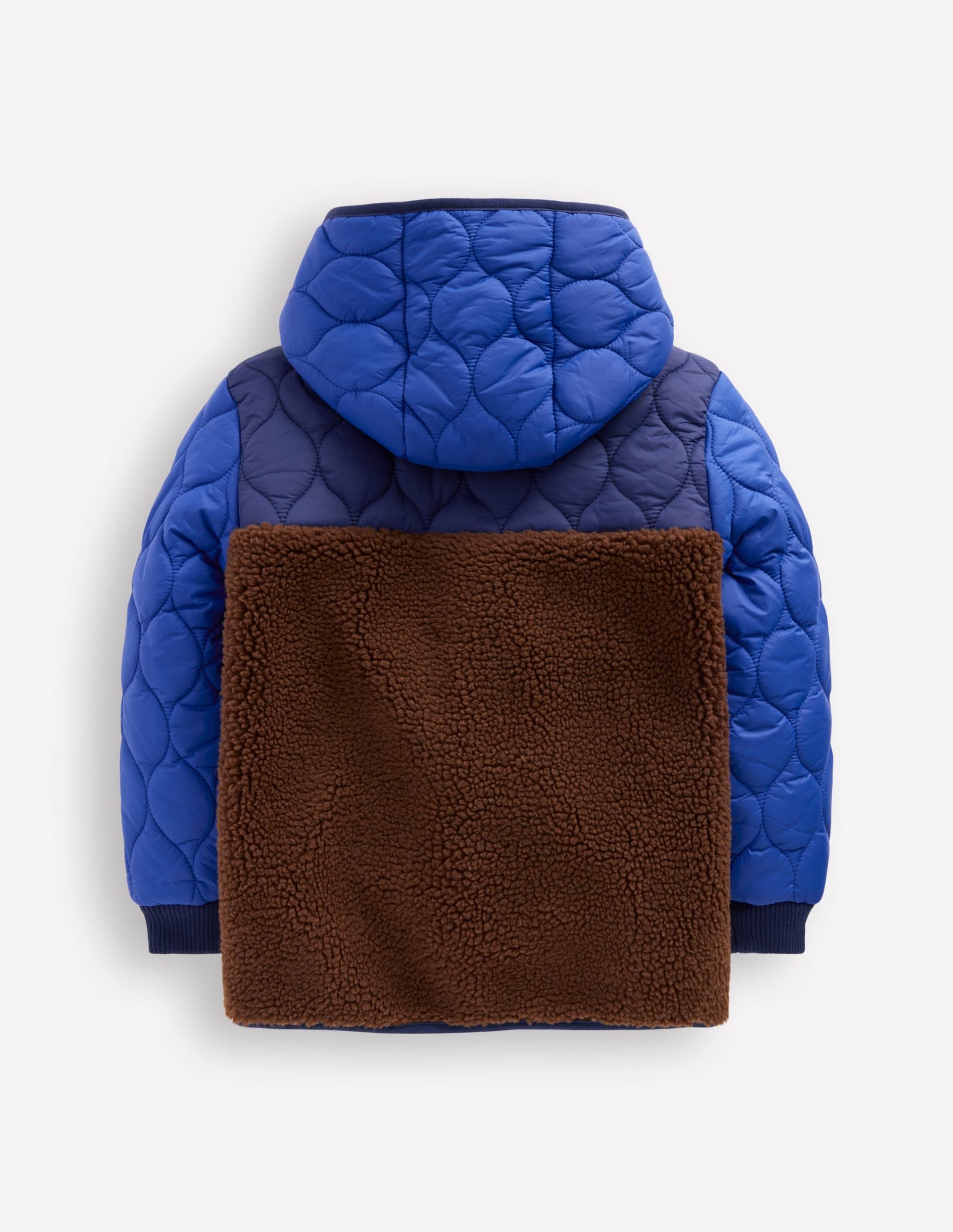 Quilted Borg Jacket-Dark Colourblock - Image 3