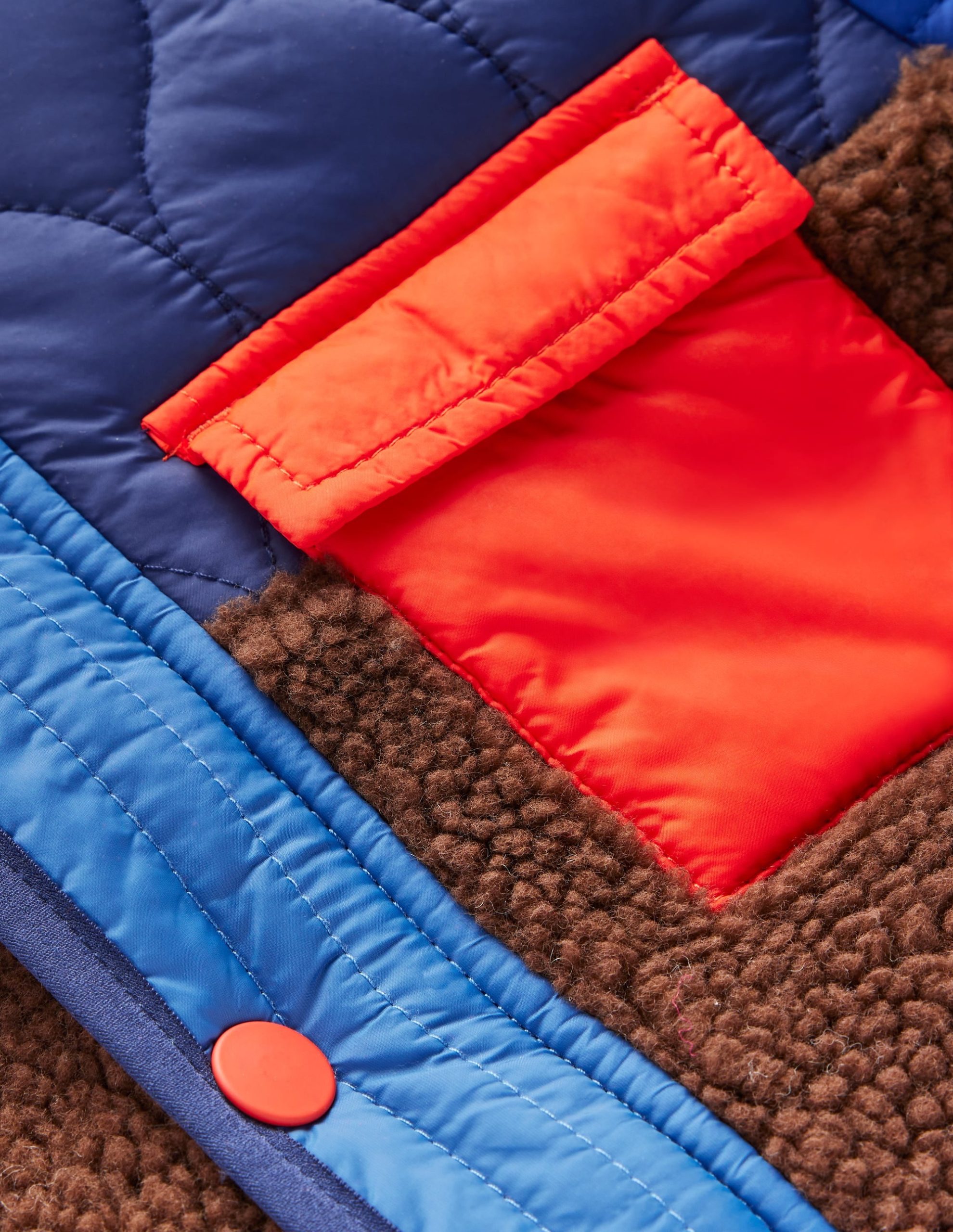 Quilted Borg Jacket-Dark Colourblock - Image 4