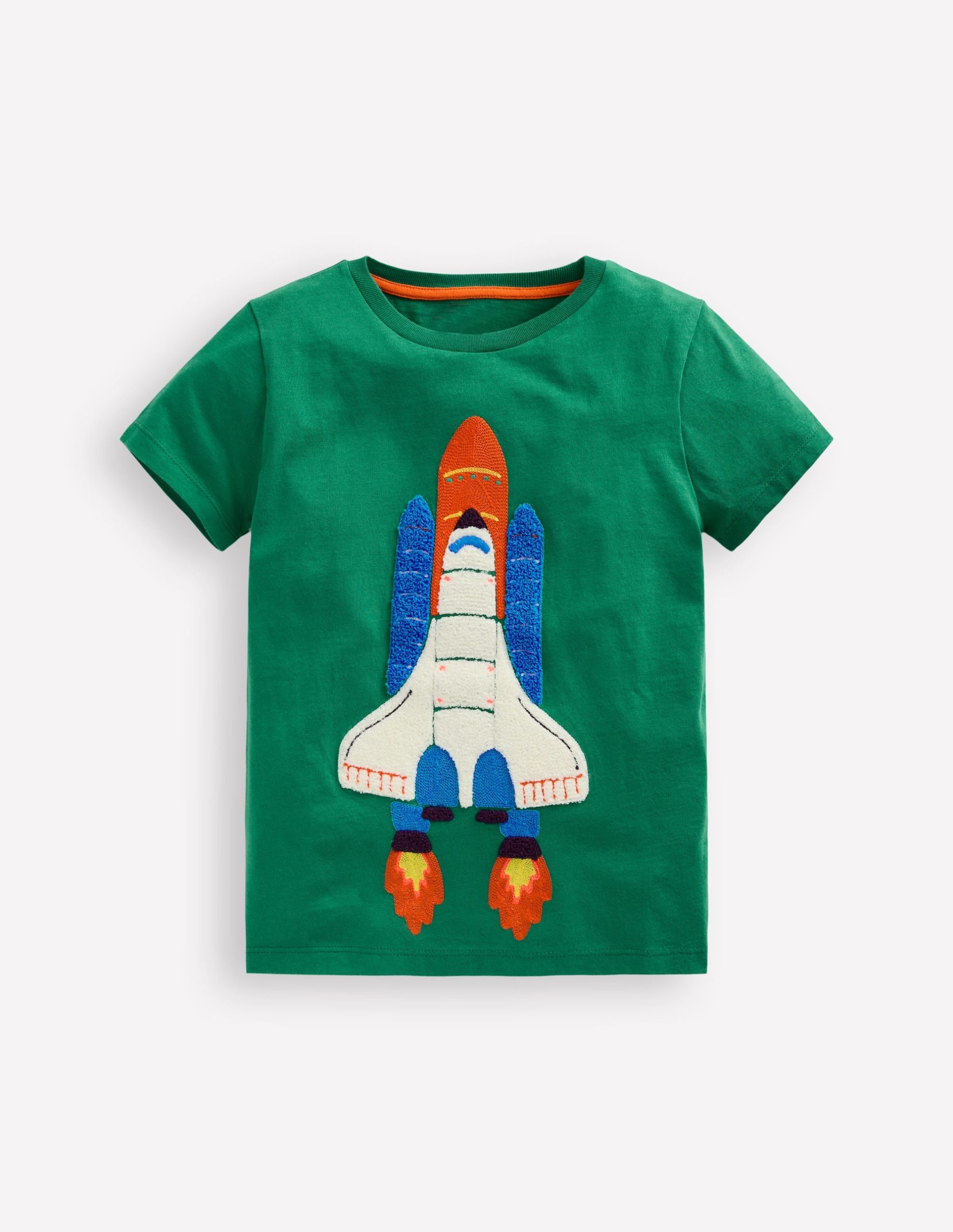 Short Sleeve Boucl?? T-shirt-Shady Green Rocket - Image 2