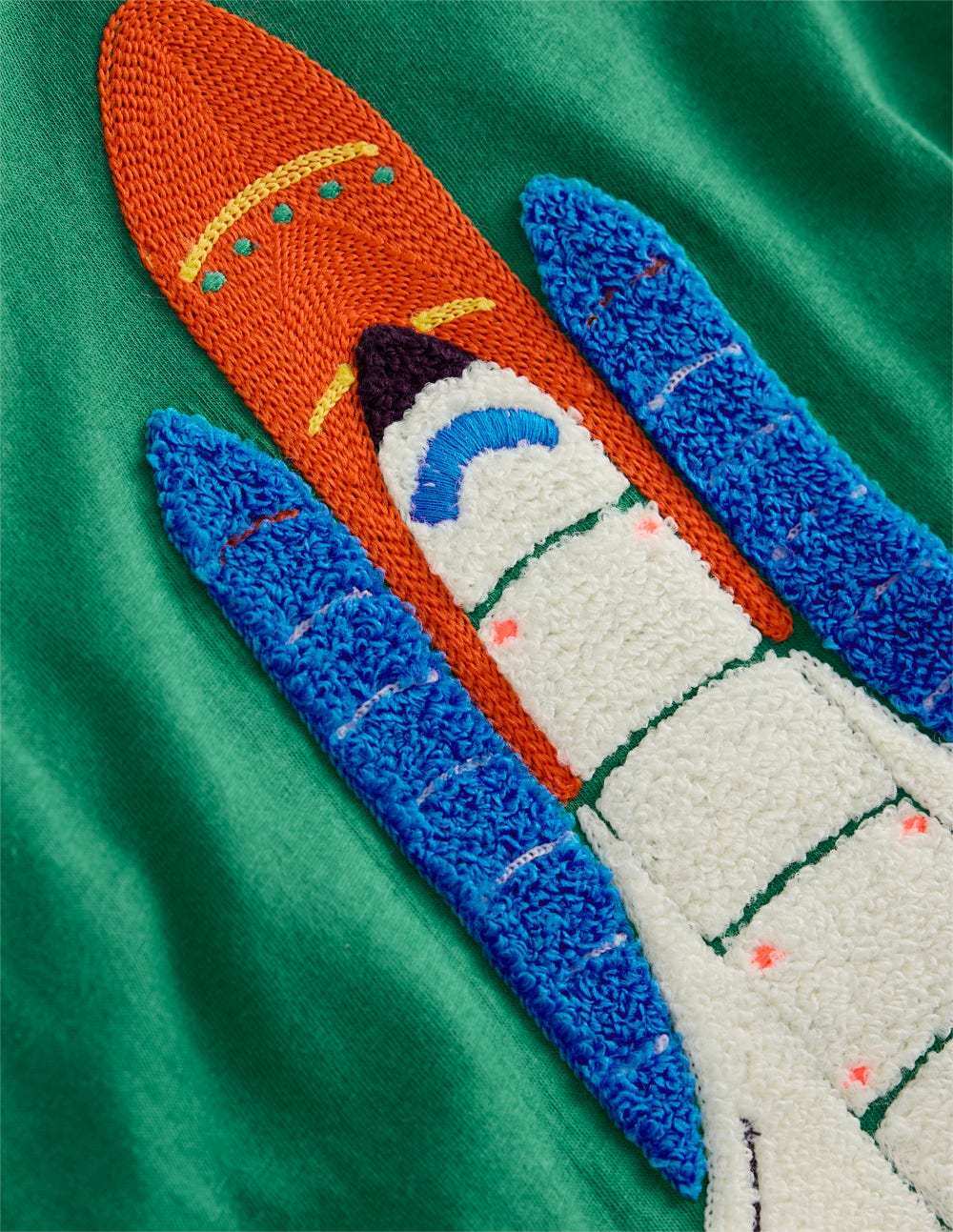 Short Sleeve Boucl?? T-shirt-Shady Green Rocket - Image 4