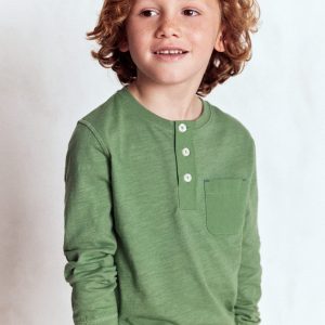 Everyday Henley T-shirt-Newt Green