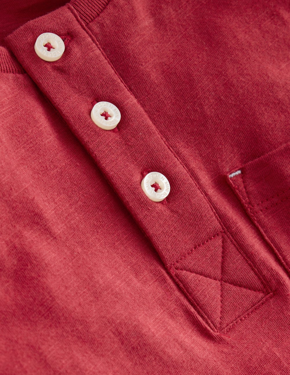 Everyday Henley T-shirt-Pomegranate red - Image 5