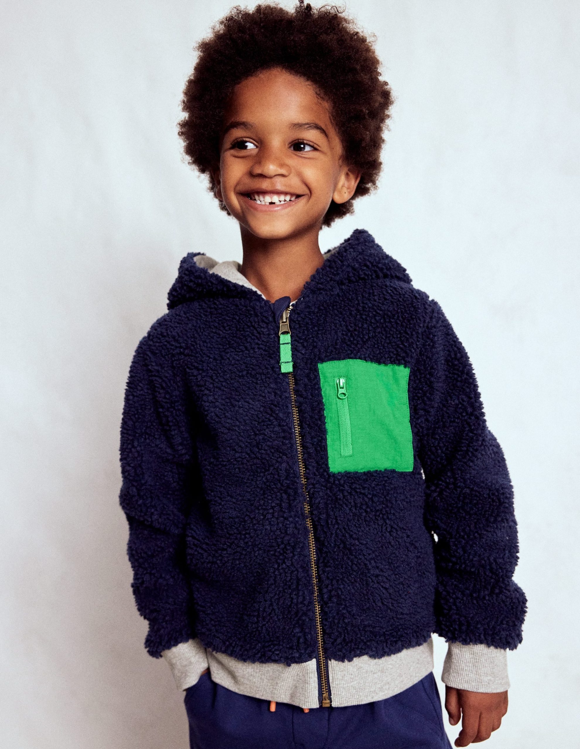 Reversible Borg Hoody-Grey Marl - Image 2