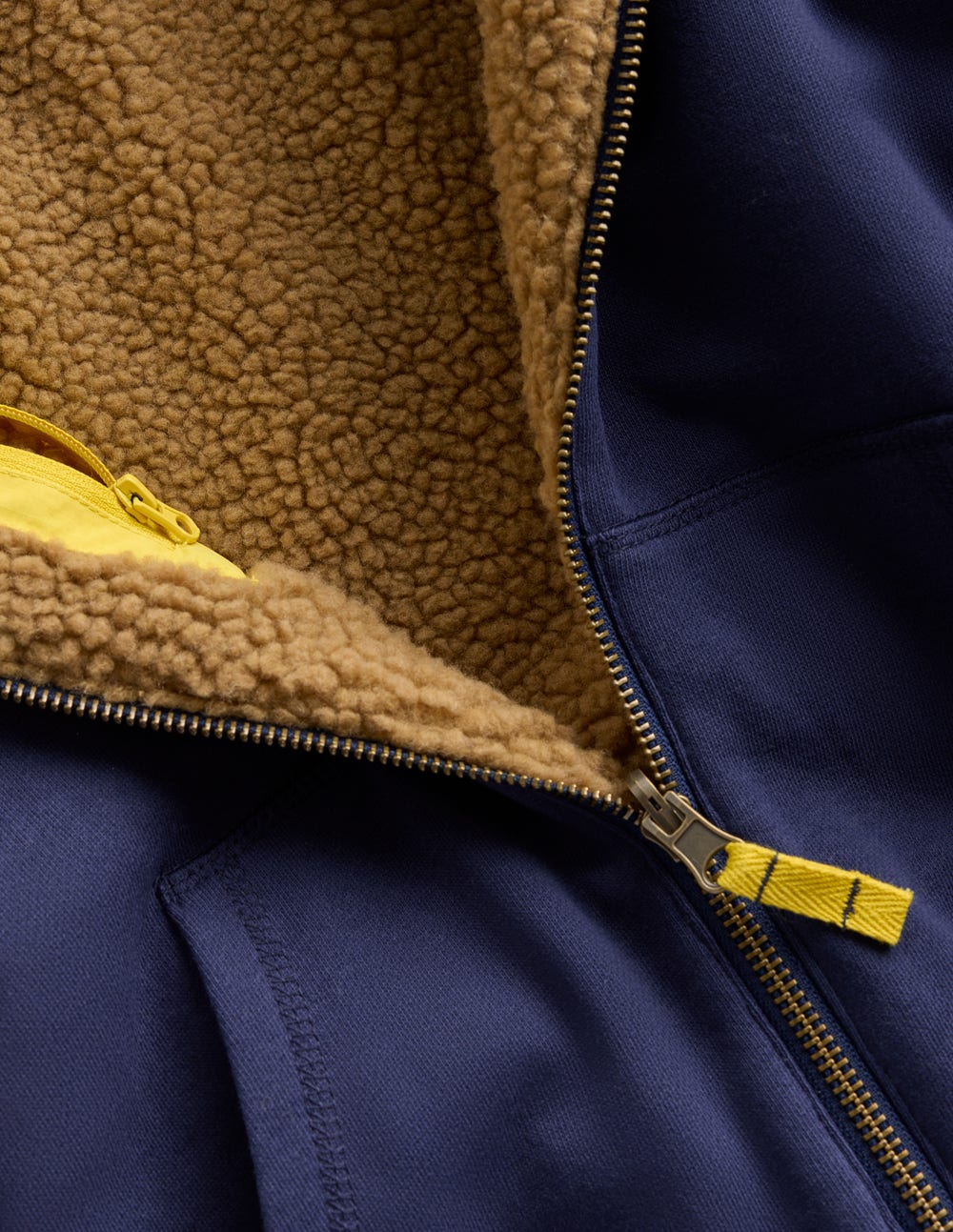 Reversible Borg Hoody-College Navy - Image 3